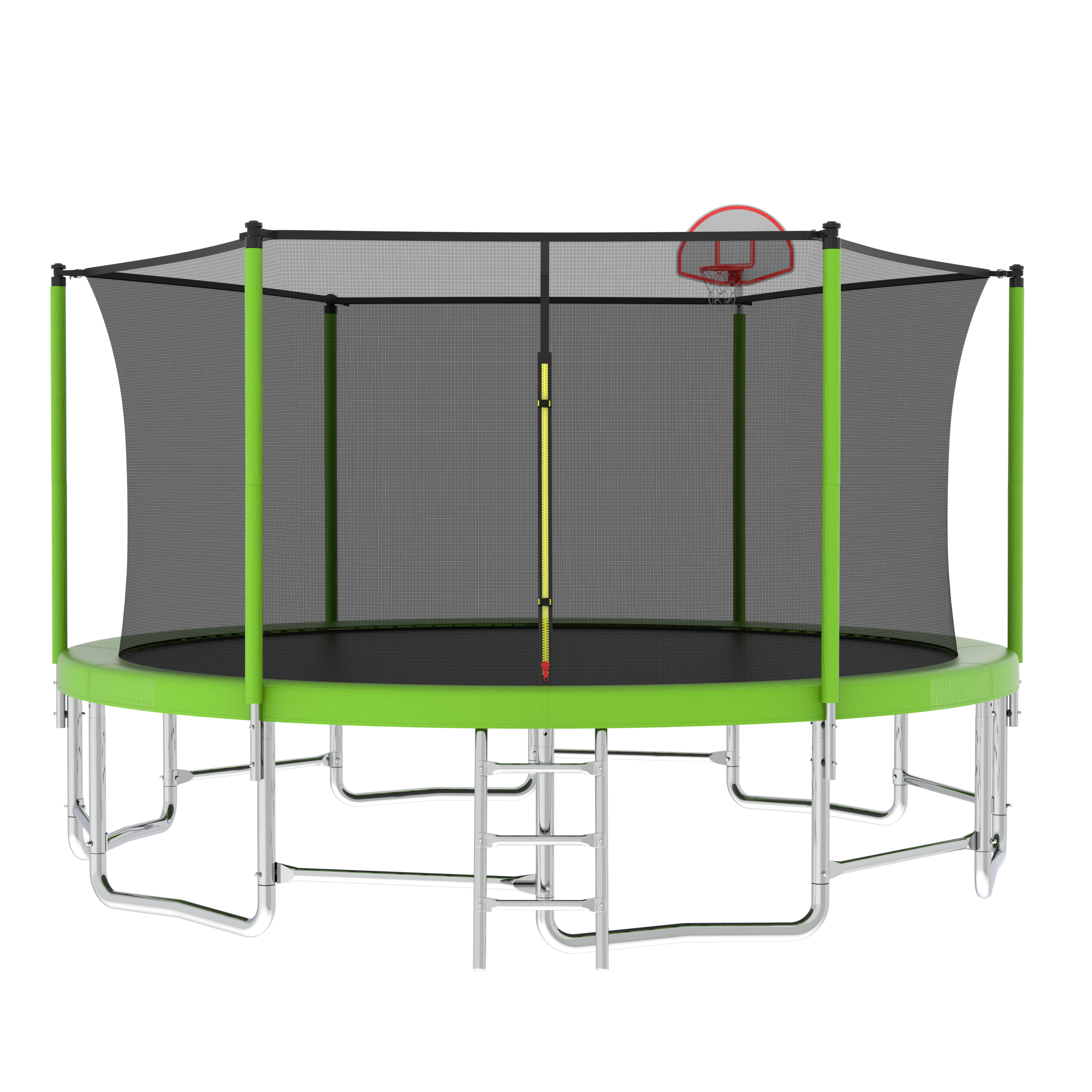 16FT Trampoline with Safety Enclosure Net, Balance Bar & Basketball Hoop - ASTM Approved Heavy-Duty Outdoor Trampoline for Kids & Adults - Perfect for Backyard Fun, Exercise & Family Bonding