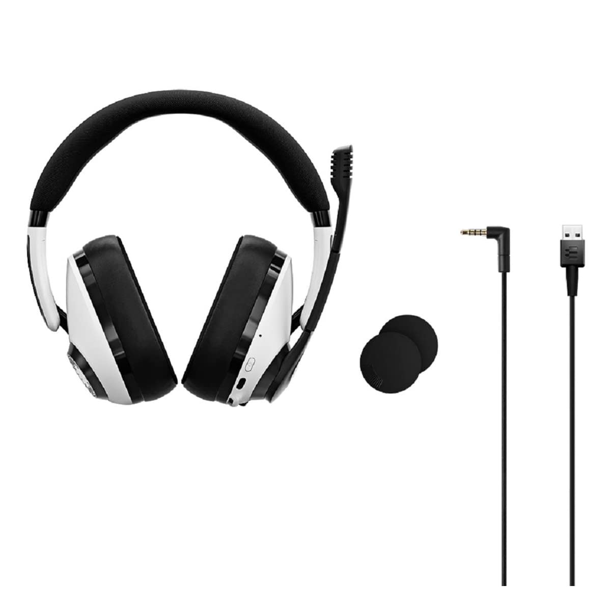 EPOS H3 Hybrid Wireless Gaming Headset with Bluetooth - USB-A & 3.5mm Dual Connectivity - Noise Cancelling Mic - Lightweight Design for PC, PS5, Xbox, Switch - Long Battery Life for All-Day Gaming - Perfect for Esports, Streaming & Work Calls (White)