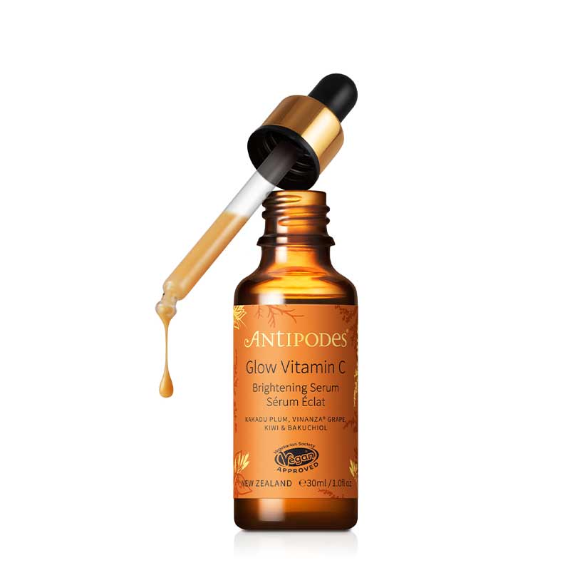 Antipodes Glow Vitamin C Brightening Serum for Face - Natural Skincare with Antioxidants for Radiant & Even Skin Tone | Perfect for Morning Routine & Anti-Aging Care