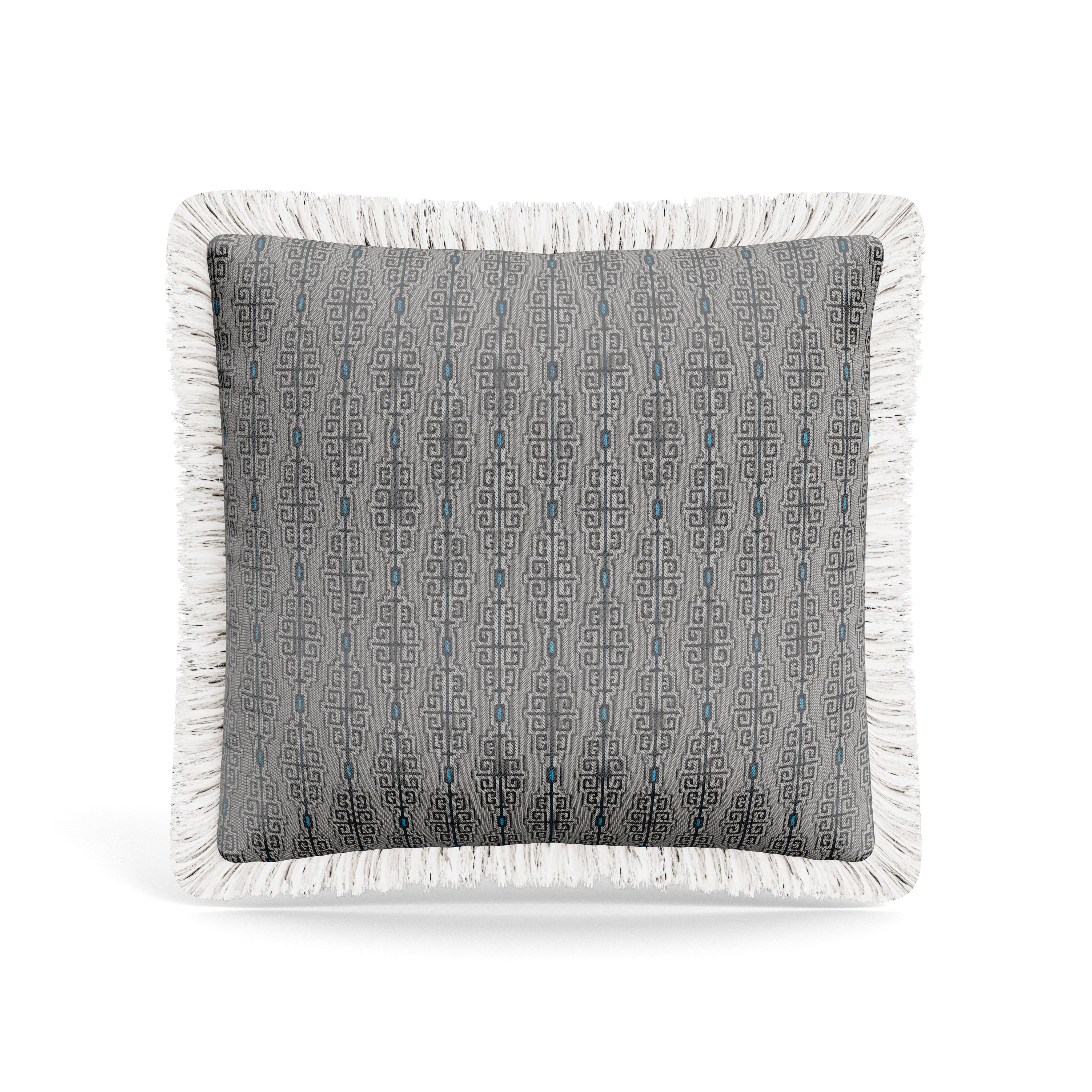 Elegant Fretwork Decorative Pillow with Luxurious Trim - Perfect for Sofa, Bed & Home Decor