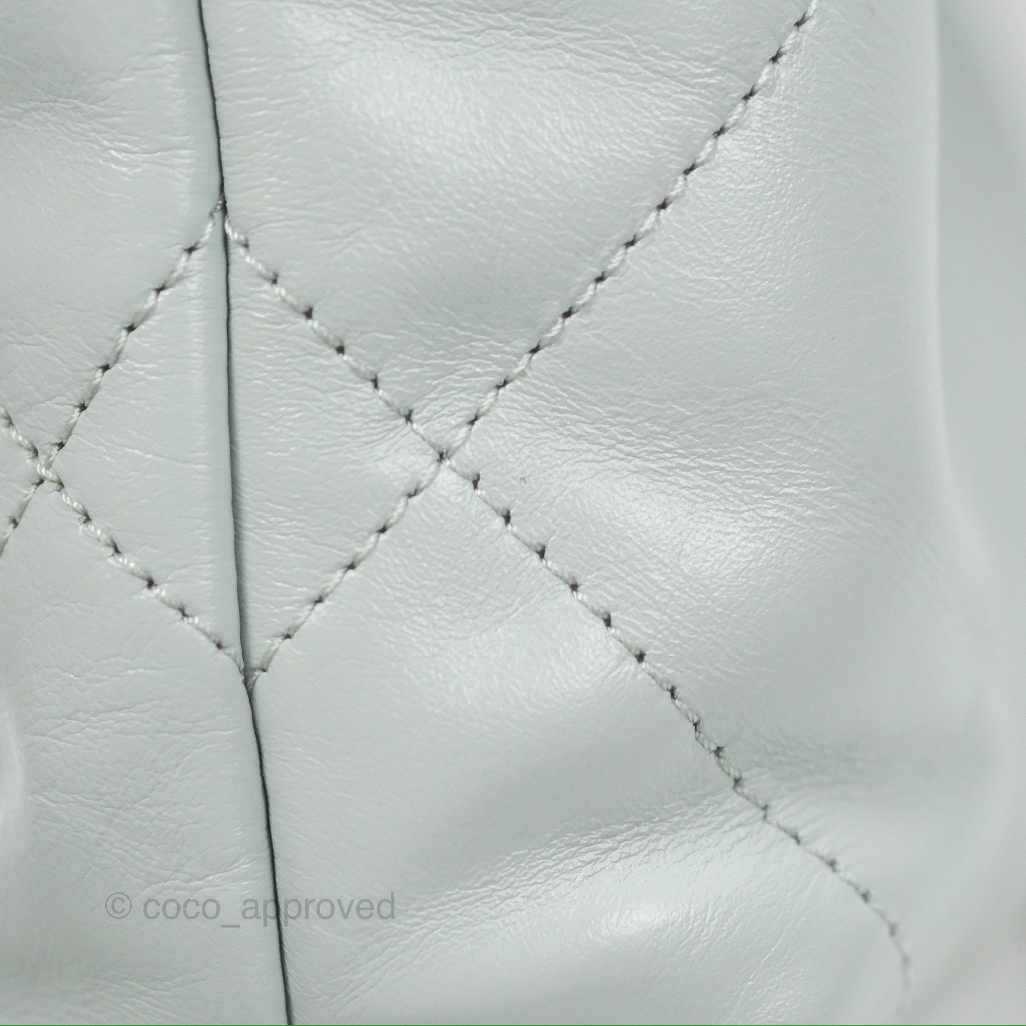 Chanel 22 Mini Bag Light Blue Grey Shiny Calfskin Leather Crossbody Purse - Luxury Designer Handbag for Women, Perfect for Date Night & Evening Events