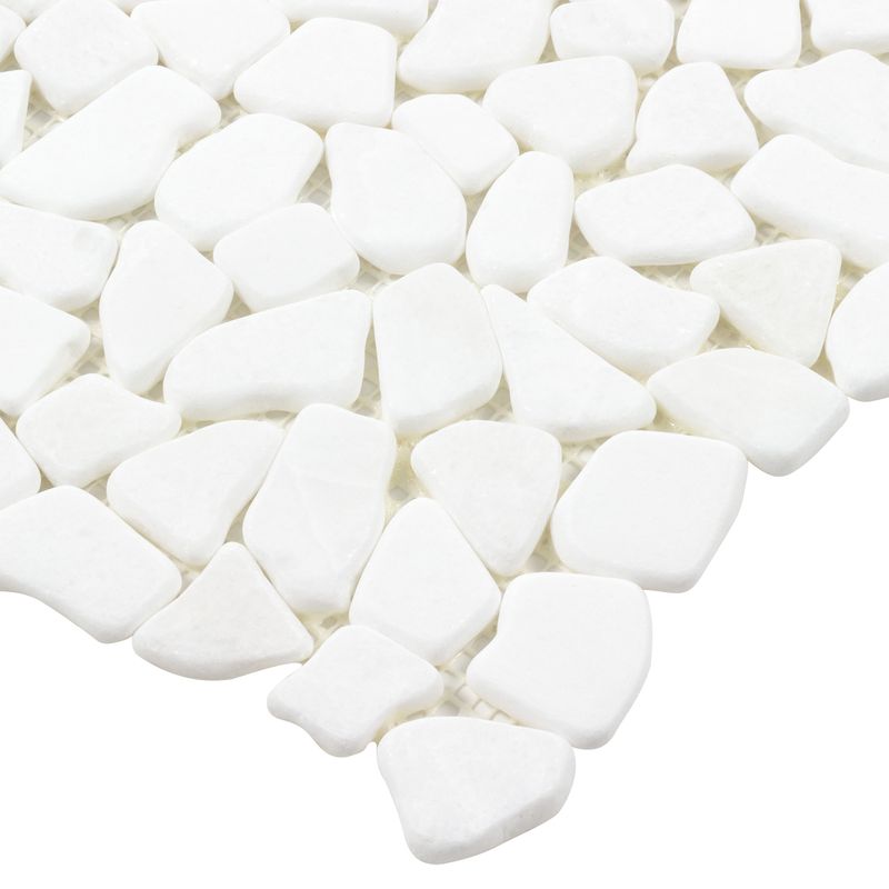 Premium White Fragment Stone Mosaic Tile - Natural Stone Wall & Floor Decor for Bathroom, Kitchen Backsplash, and Fireplace Surround