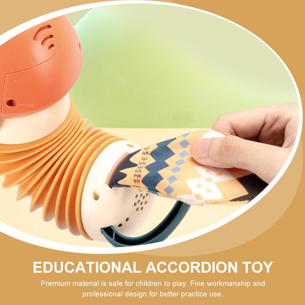 Kid Fox Concertina Toy - 1pc Orange Plastic Accordion Musical Instrument for Toddlers & Kids | Early Learning, Birthday Gift, Preschool Music Education