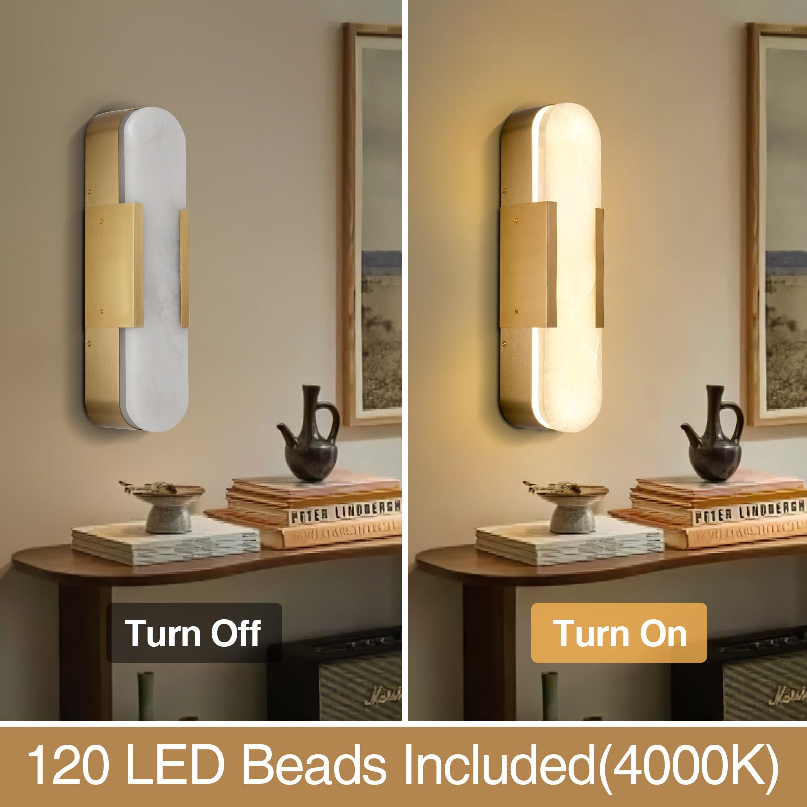 2 Pack Alabaster Wall Sconces - 19.7