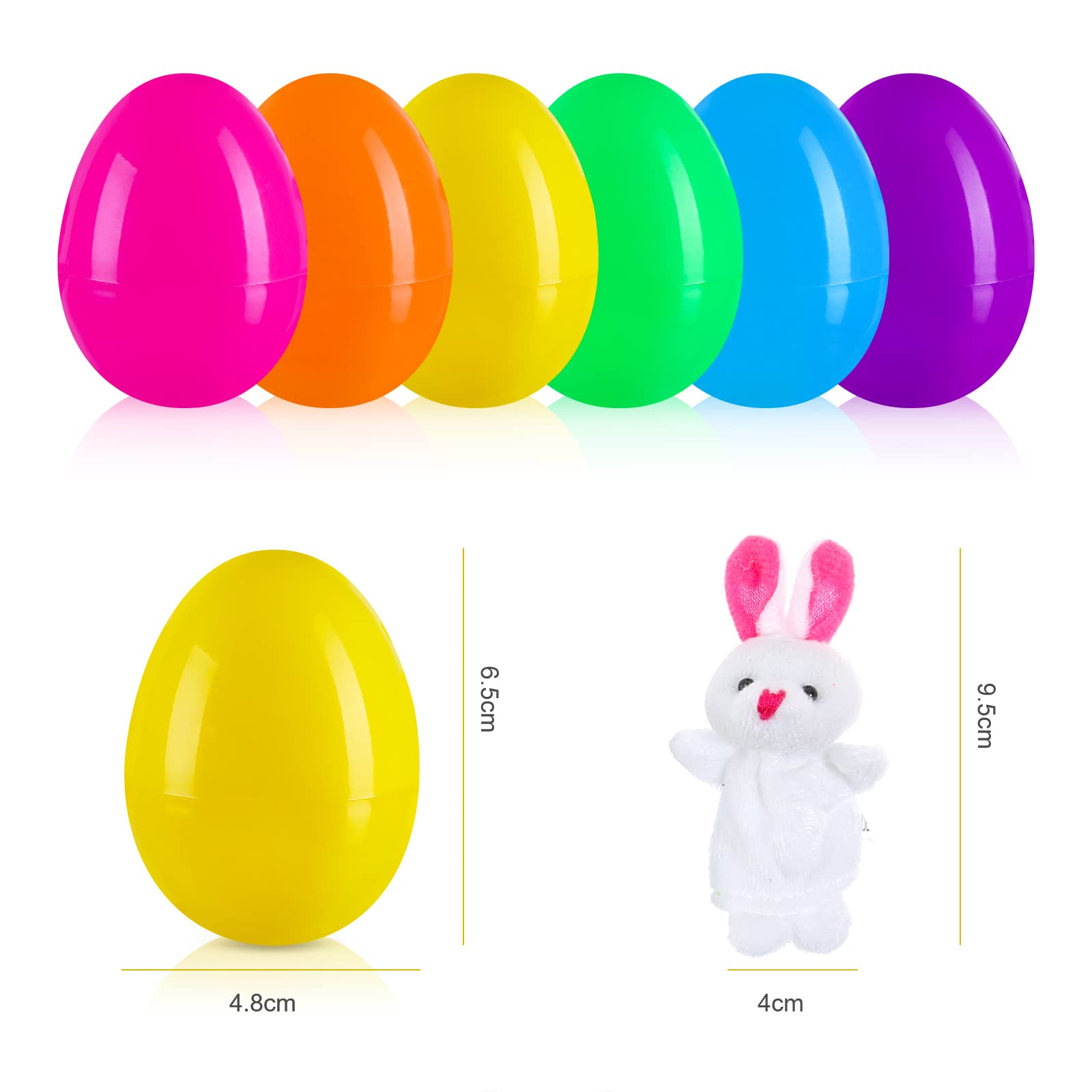 12-Pack Easter Eggs with Finger Puppets - Fun Easter Basket Stuffers & Party Favors for Kids, Easter Egg Hunt Games, Birthday Gifts (Not Pre-Filled) - Perfect for Classroom Activities, Easter Celebrations & Children's Party Favors