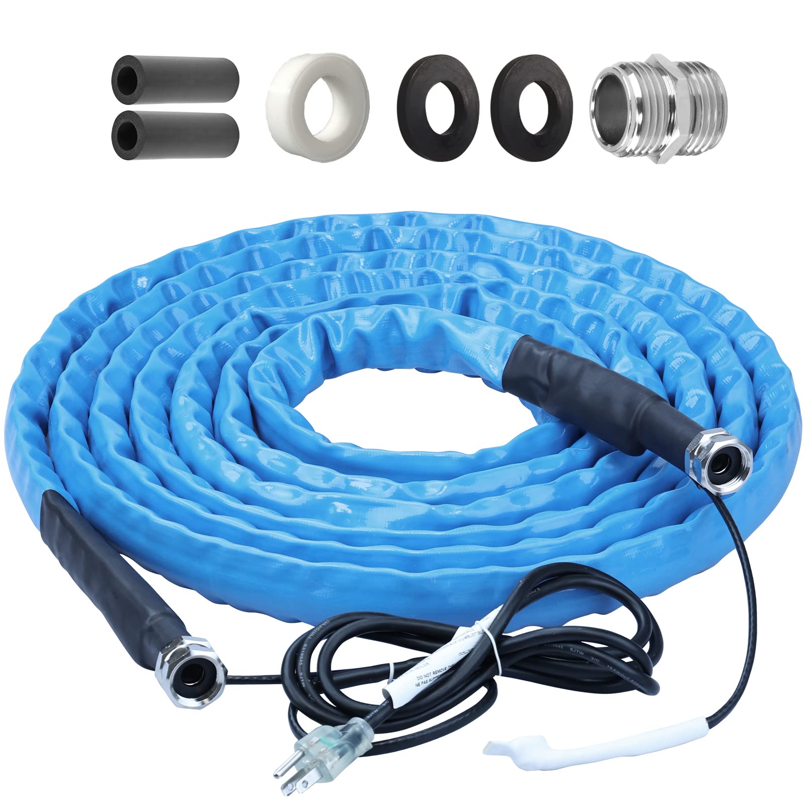 RVMATE 50FT Heated RV Water Hose with Thermostat - Freeze Proof to -20℉, Energy Saving Design for RV, Camper, Home & Garden Use | Perfect for Winter Camping & Outdoor Water Supply