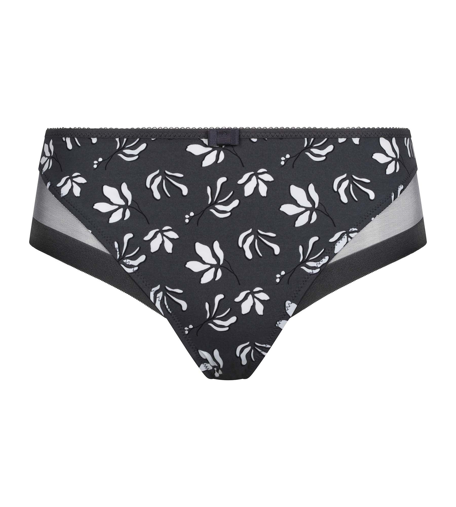 Women's Microfiber & Tulle Floral Print Culotte - Comfortable French Underwear for Everyday Wear | Perfect for Work, Travel & Special Occasions
