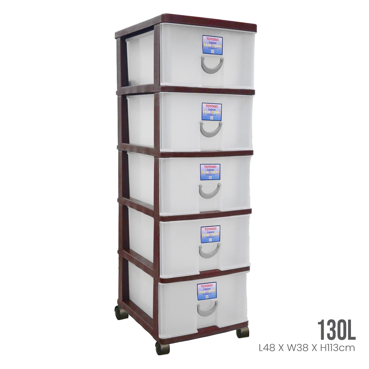 BROWN FRAME TRANSLUCENT DRAWER (803-5BRF-TPT)