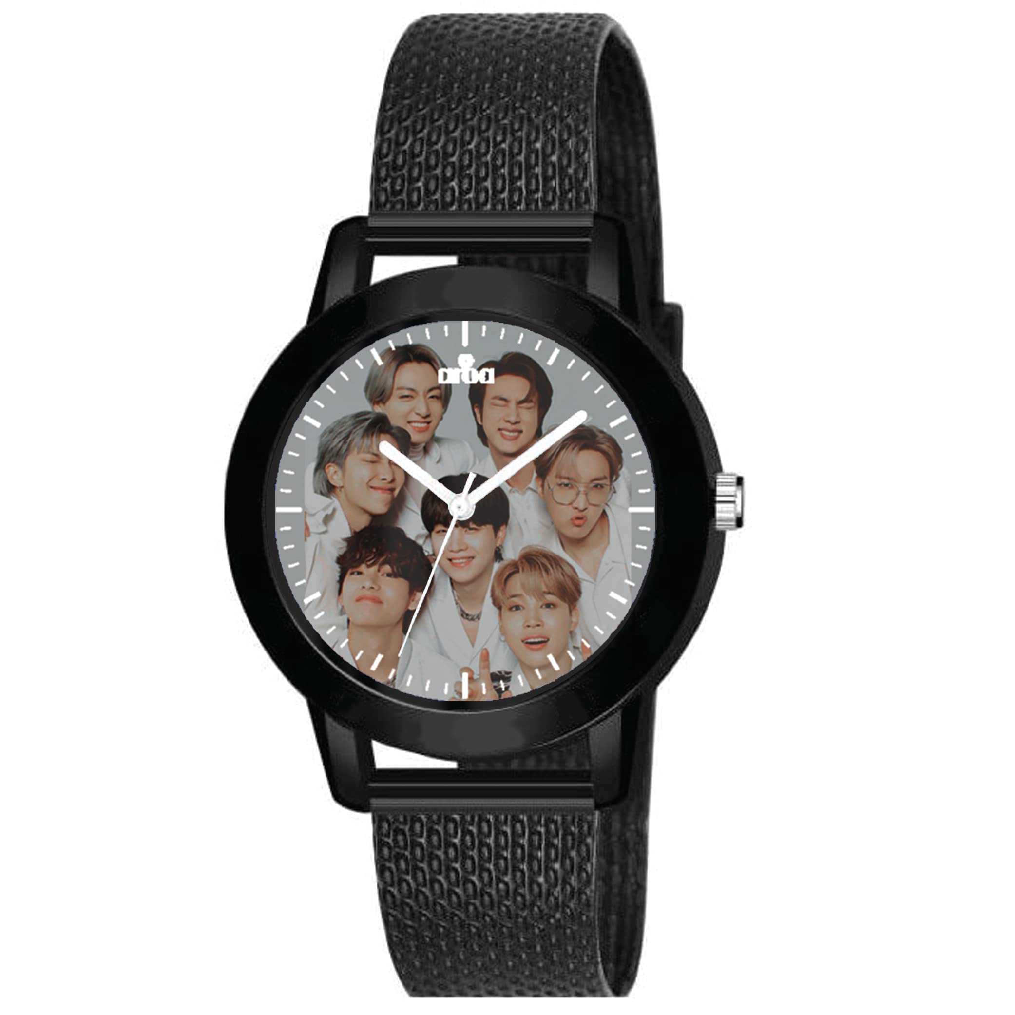 AROA Women's Military Style Analog Watch - Black Metal & Rubber Band, Beige Dial, BTS Inspired Design | Stylish Fashion Watch for Girls & Women | Perfect for Casual Wear, Office & Everyday Use