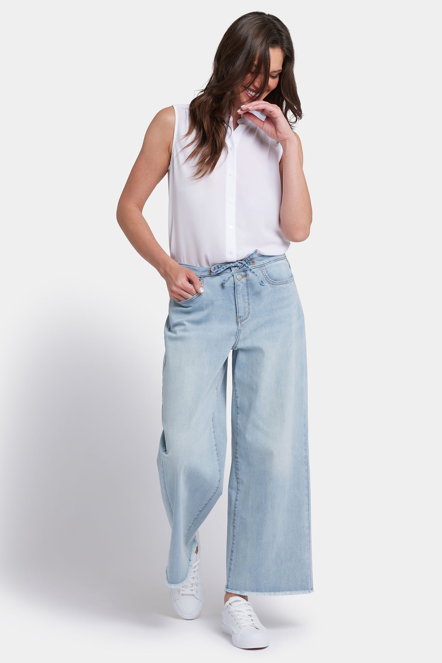 Cindi Relaxed Wide Leg Ankle Jeans for Women - High Waist Stretch Denim Pants - Comfortable Casual Jeans for Everyday Wear (Santiago Sea) | Perfect for Office, Travel & Weekend Outings