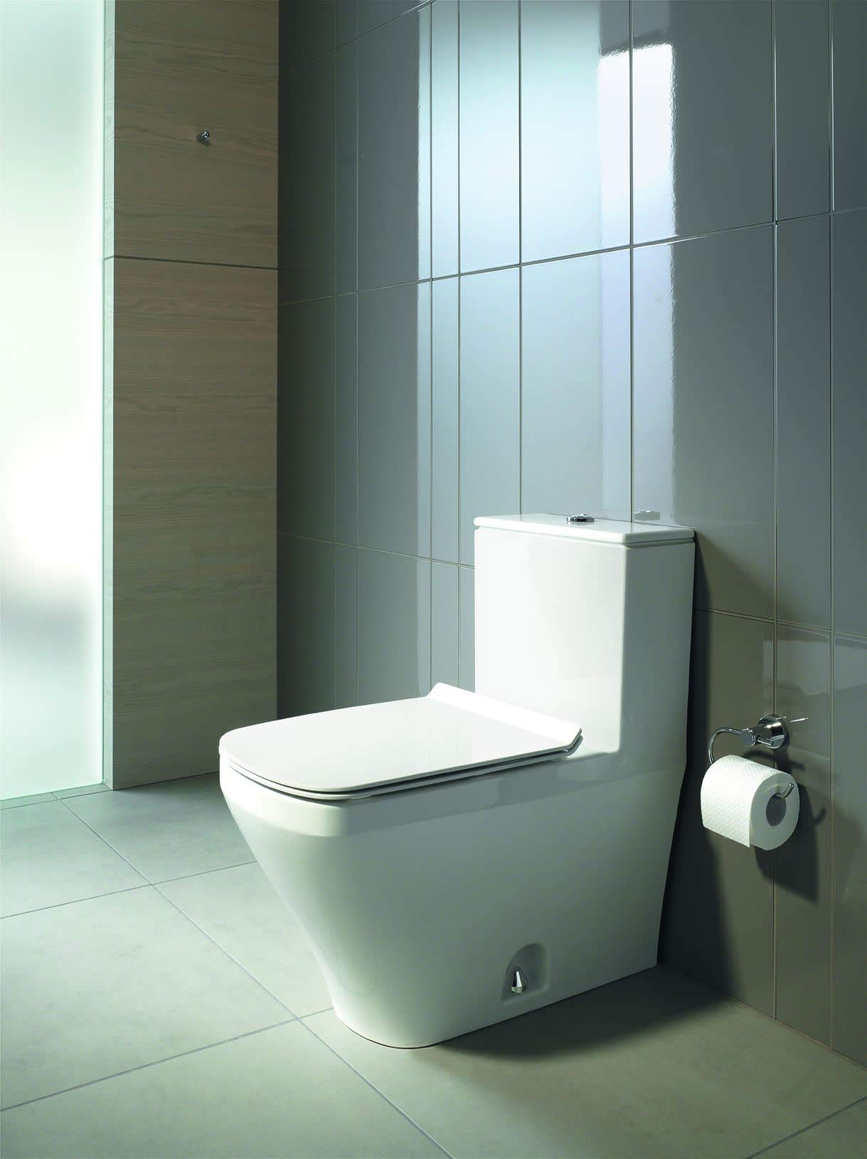 DuraStyle White Two-Piece High-Efficiency Toilet (HET) with Mechanical Flush - Perfect for Modern Bathrooms & Water-Saving Homes