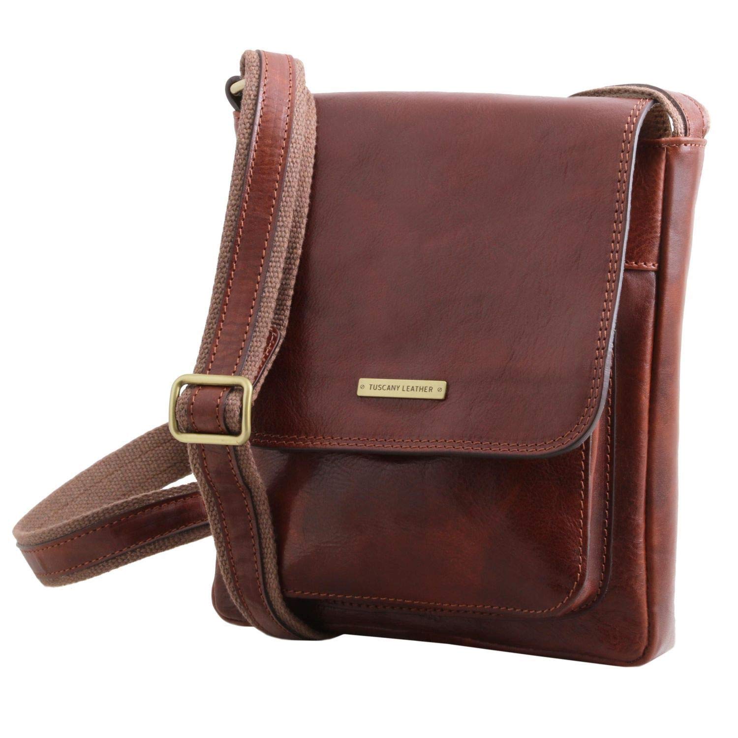 Premium Tuscany Leather Jimmy Men's Front Pocket Wallet - Genuine Leather Bifold Money Clip RFID Blocking - Dark Brown (Di Moro) - Perfect for Business, Travel & Everyday Carry