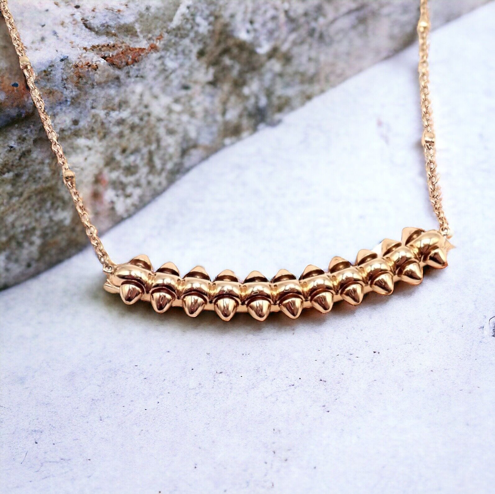 Authentic Clash De Cartier 18k Rose Gold Large Necklace for Women - Luxury Statement Jewelry for Parties, Weddings & Special Occasions