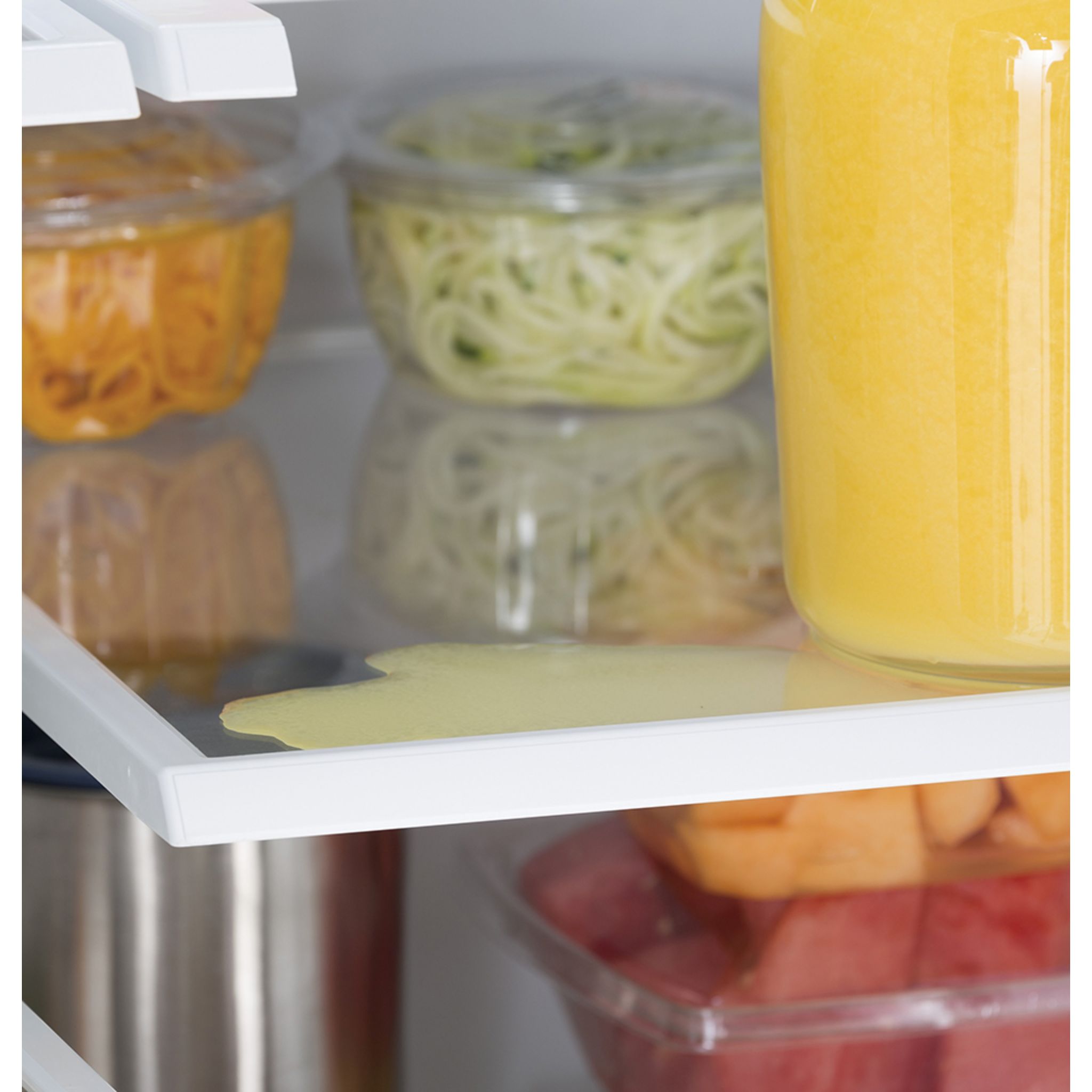 GE 26.7 Cu.Ft French Door Refrigerator in White - GNE27JGMWW | Energy Efficient Stainless Steel Fridge with Spacious Interior for Modern Kitchen & Family Use