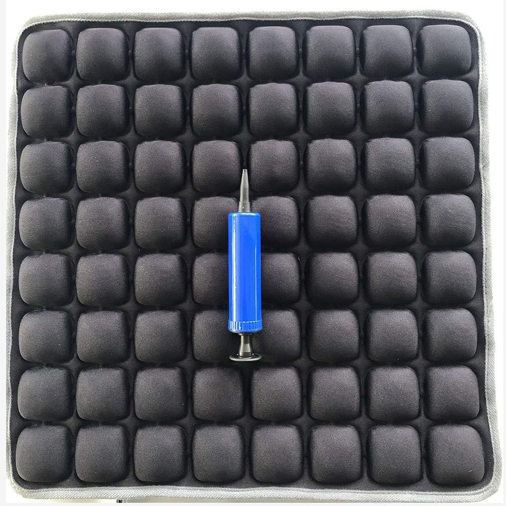Inflatable Air Cushion for Car Seat & Wheelchair - 17x17in Breathable Non-Slip Pad with Pump - Home, Office & Travel Comfort Support - Relieves Back Pain & Pressure Sores