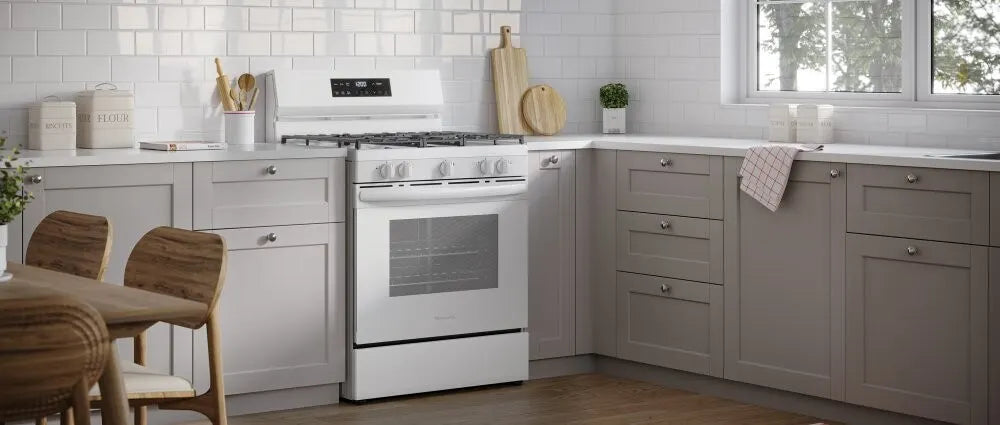 Frigidaire FCRG3062AW 30-Inch Gas Range with Steam Clean Function - White | Perfect for Modern Kitchens & Home Cooking
