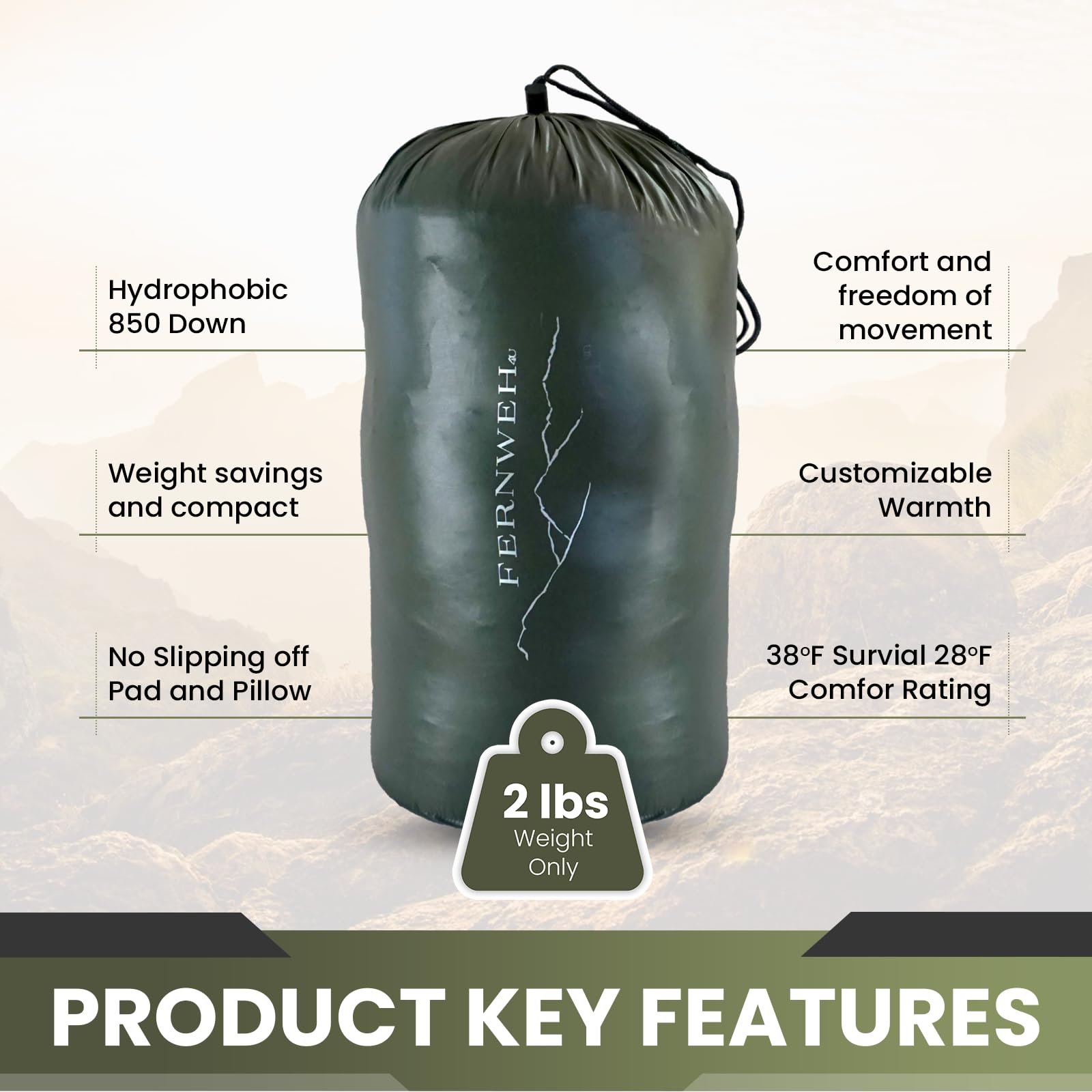 Ultralight 850 Down Sleeping Bag & Top Quilt - Premium Backpacking Camping Blanket for Hiking, Travel & Outdoor Adventures