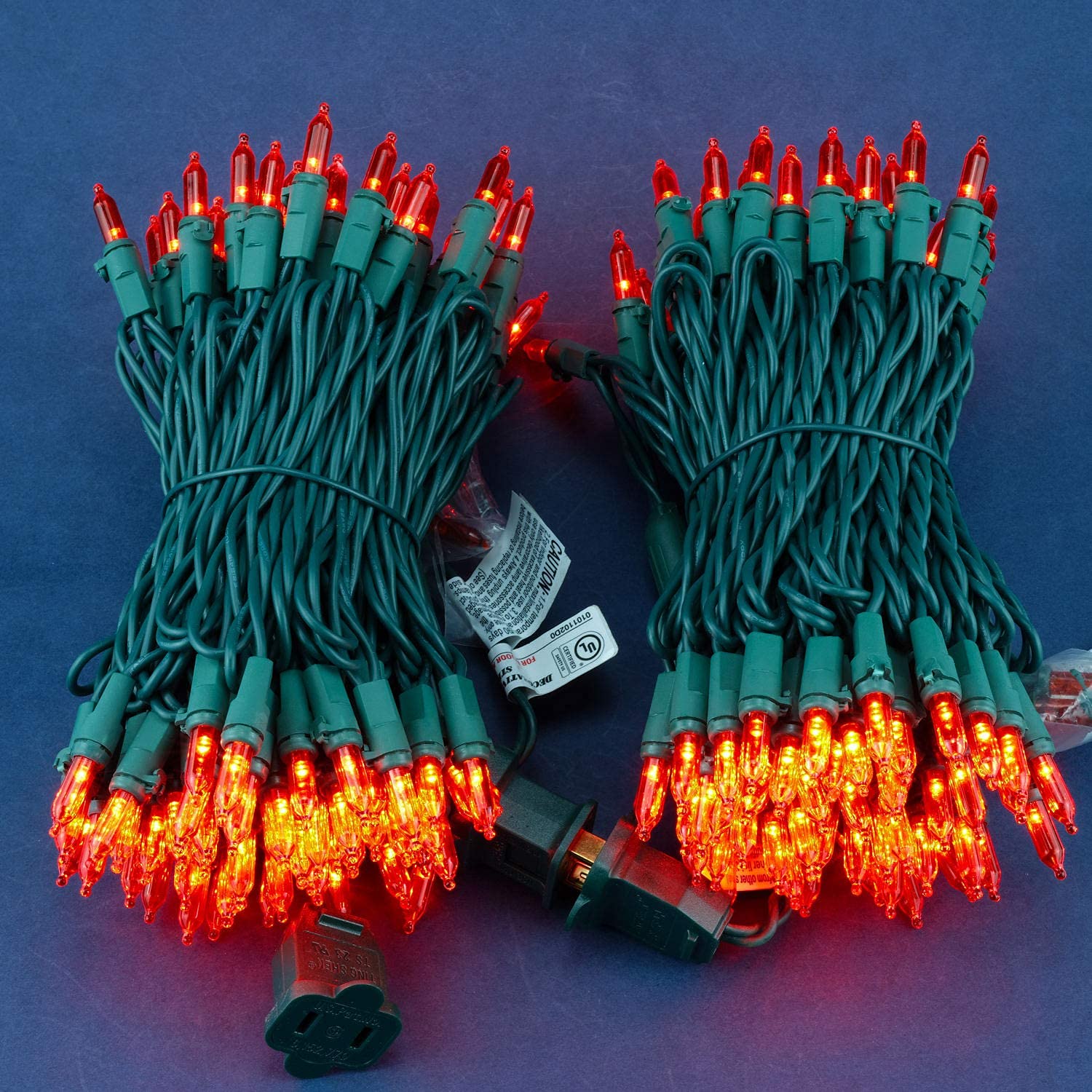 200 Count Red LED Christmas Lights - 2 Pack of 25 ft Mini String Lights with 100 LEDs on Green Wire | Indoor & Outdoor Holiday Decorations for Tree, Home, Party, and Yard