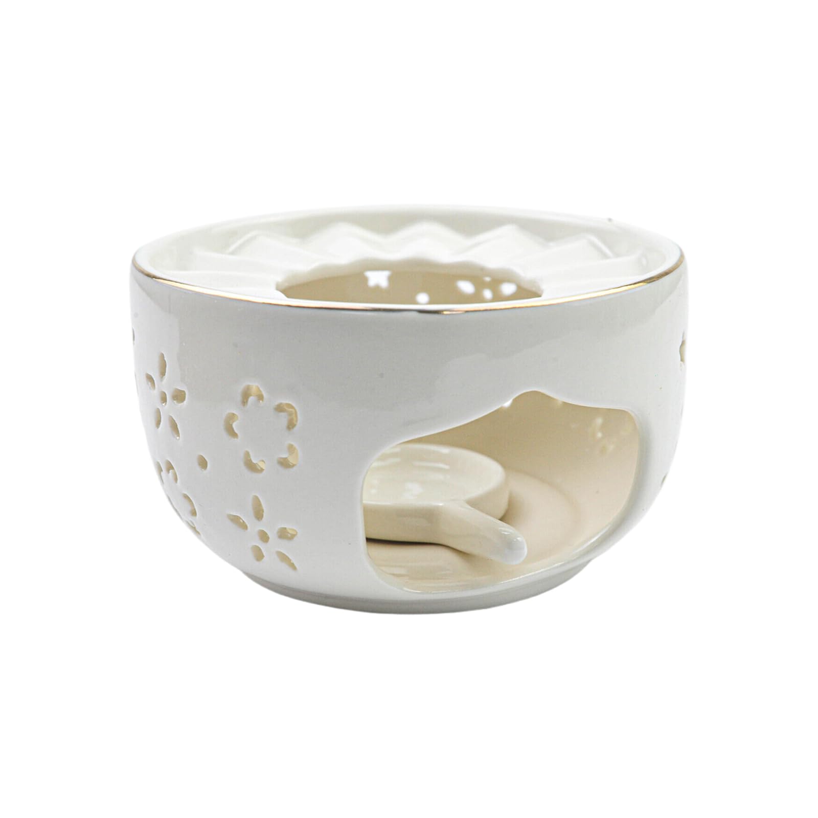 Premium Ceramic Teapot Warmer with Candle Holder - Elegant White Tea Warmer for Glass, Stainless Steel & Ceramic Teapots - Perfect for Afternoon Tea, Coffee Dates & Cozy Home Decor