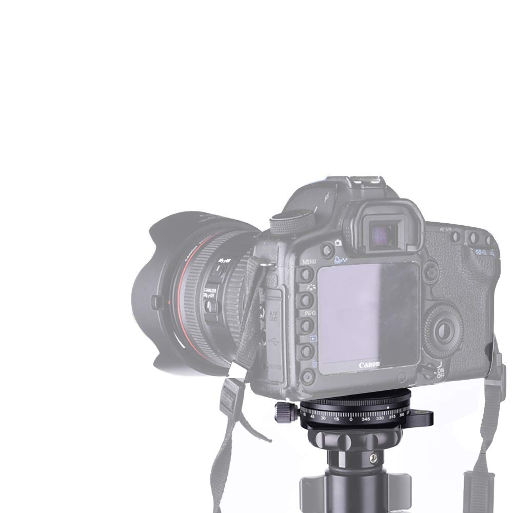 **Panoramic Panning Base with Arca Swiss Plate - 360° Rotating Aluminum Alloy Tripod Head for DSLR Cameras - 3/8