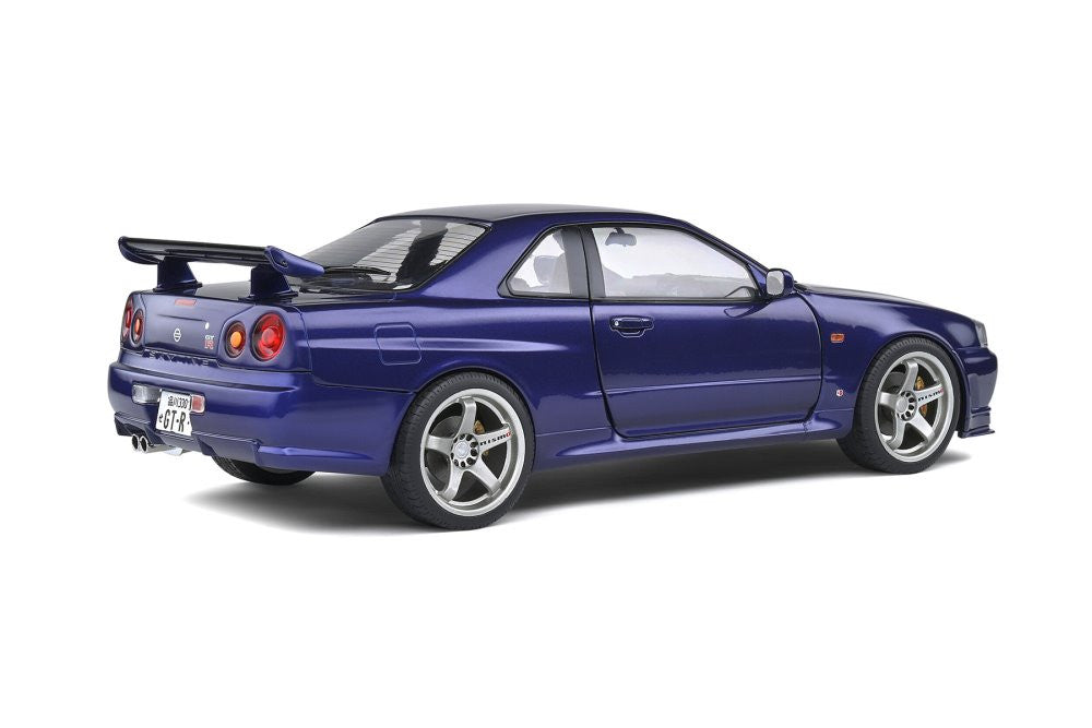 1:18 Scale Nissan Skyline GT-R R34 Diecast Model Car - Midnight Purple - Collectible Vehicle for Display & Racing Enthusiasts - Perfect for Home Decor, Office Display & Car Collection Showcase