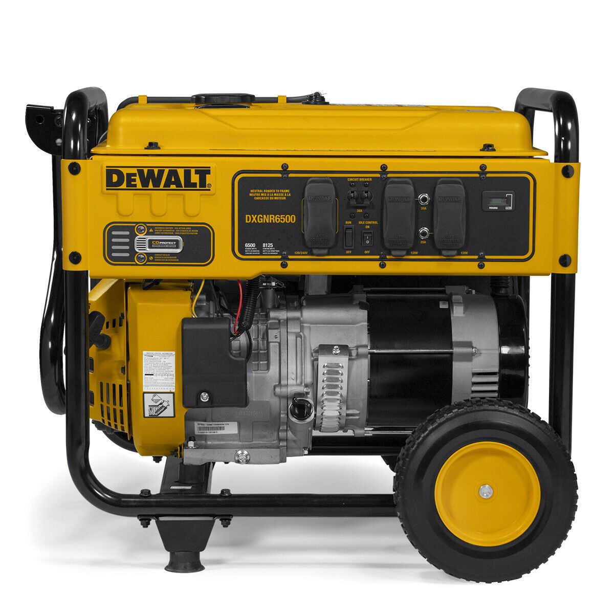 **Dewalt DXGNR6500 6500W/8750W Portable Generator with CARB Auto Idle & CO Protect - Reliable Power for Home, Job Site, and Emergency Backup**