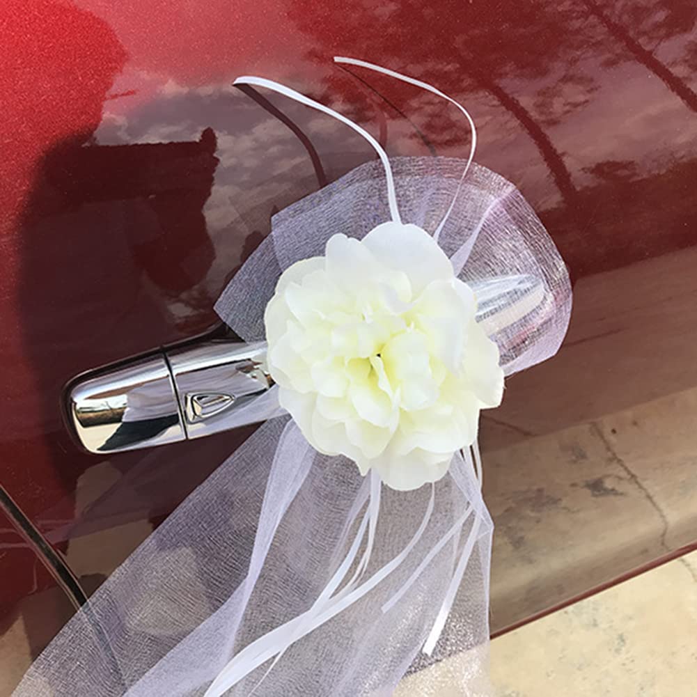 Zcargel创意婚礼车装饰 拉藤花环婚车布置 婚礼车队仿真花艺 婚车装饰用品 适用于户外婚礼、婚庆车队、婚礼摄影场景