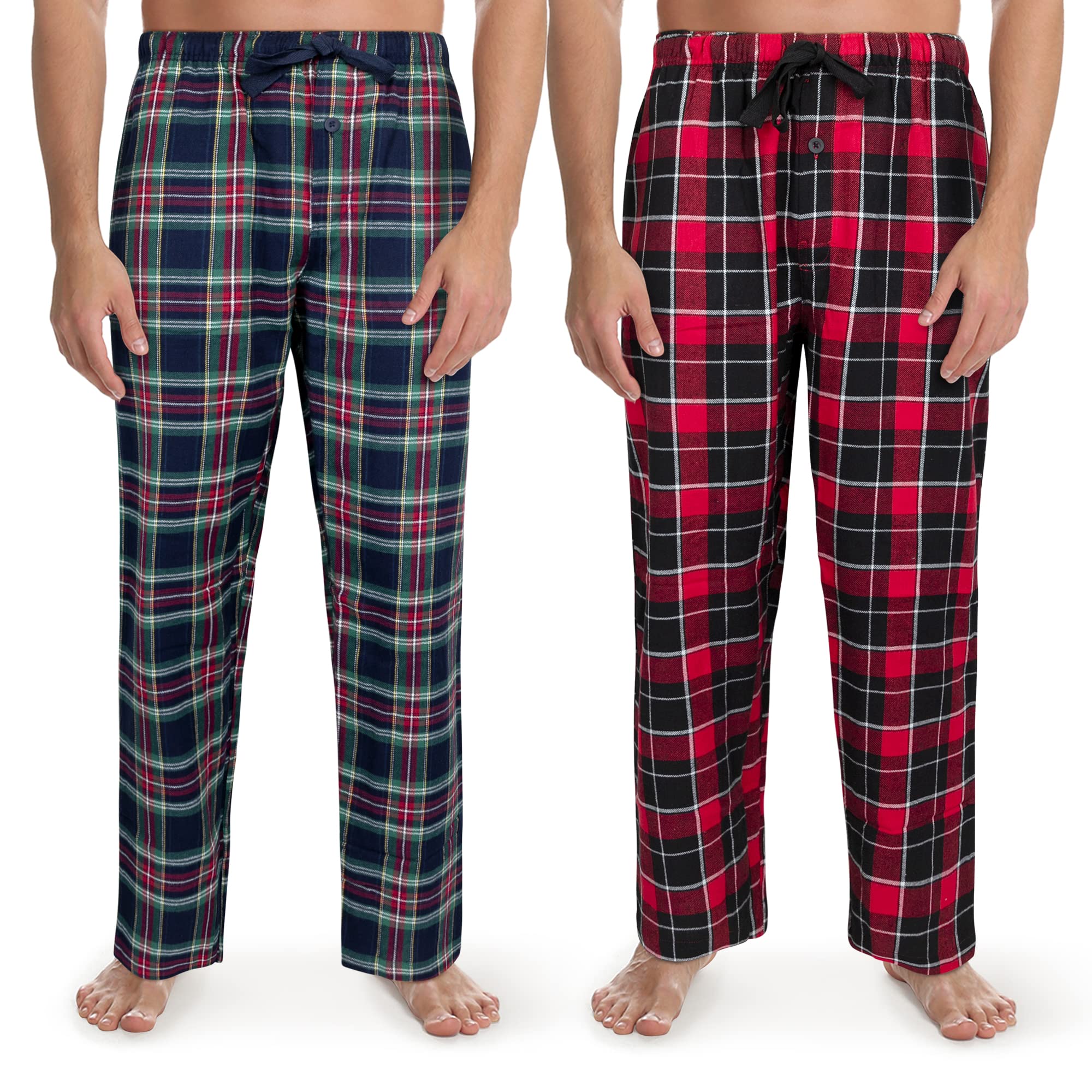Fruit of the Loom Men's Yarn-Dyed Woven Flannel Pajama Pants - Soft & Comfortable Sleepwear for Lounge & Relaxation at Home