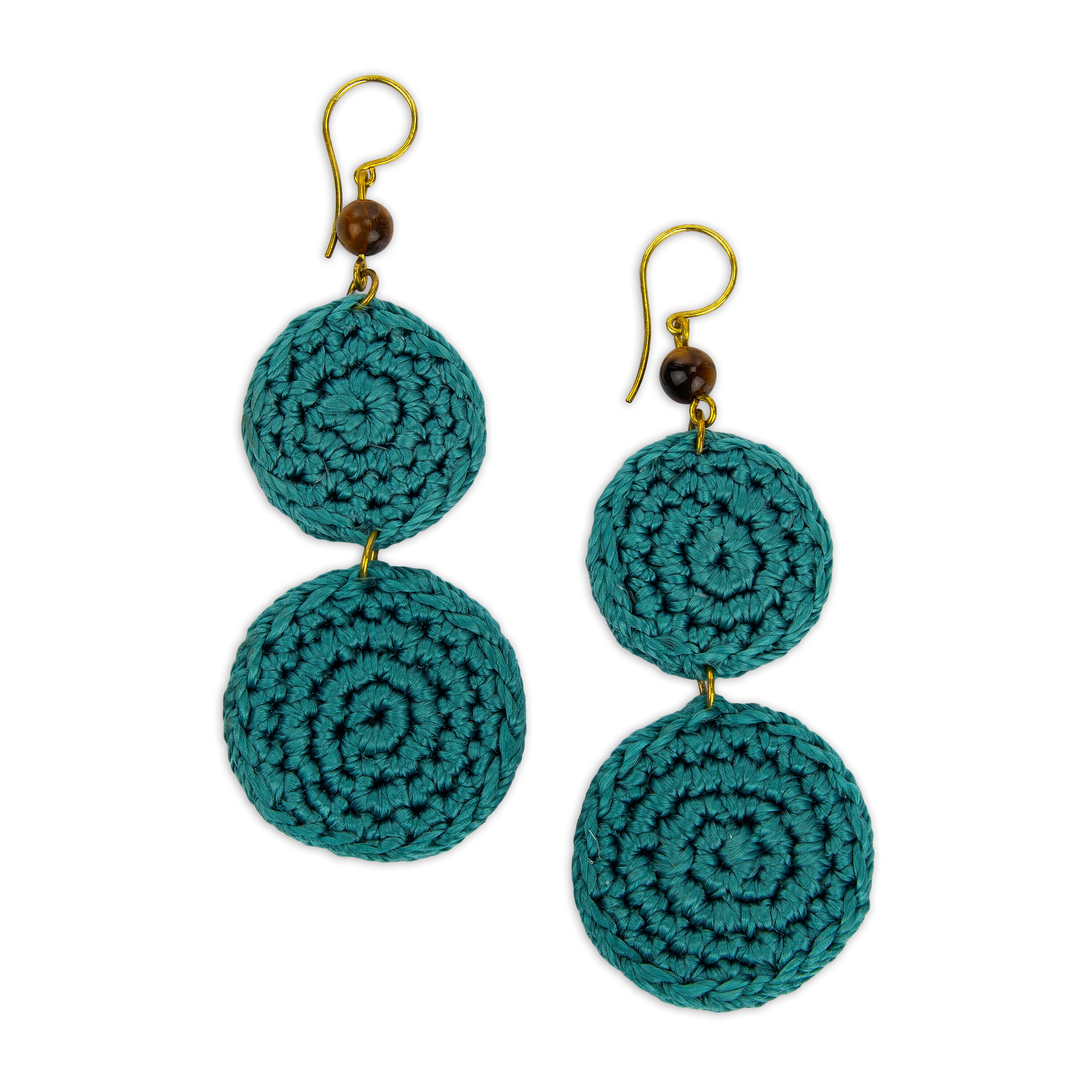 Elegant Jasper Double Disc Earrings for Women - Boho Chic Dangle Jewelry for Casual & Party Wear