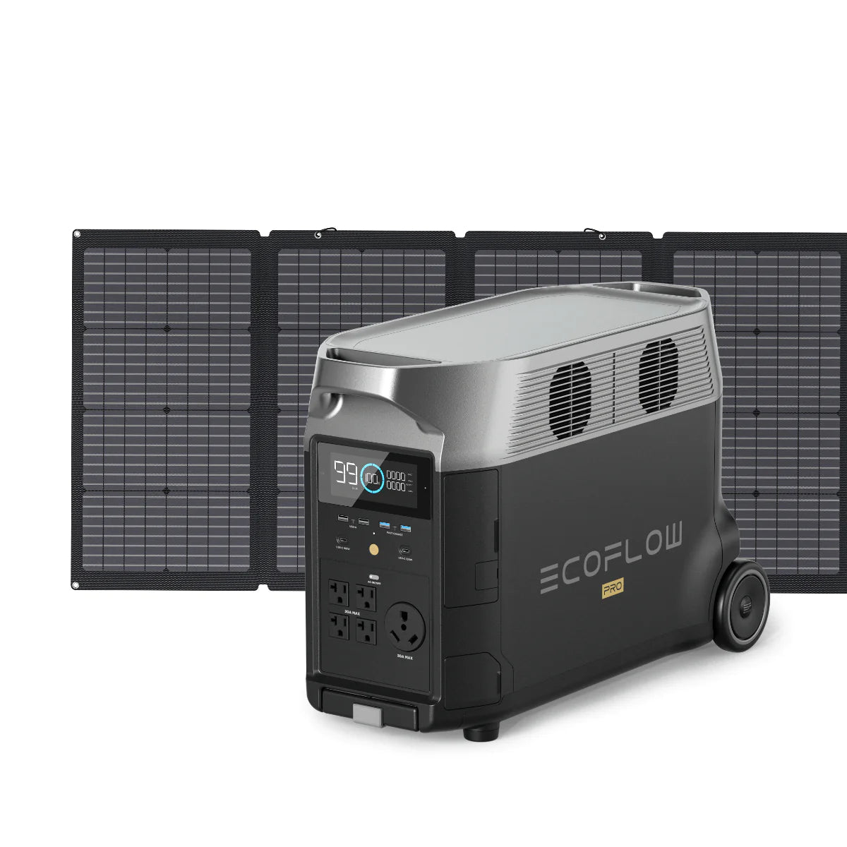 EcoFlow DELTA Pro Portable Power Station with 220W Solar Panel | Solar Generator for Home Backup, Camping & Outdoor Adventures | Fast Charging, High Capacity Battery