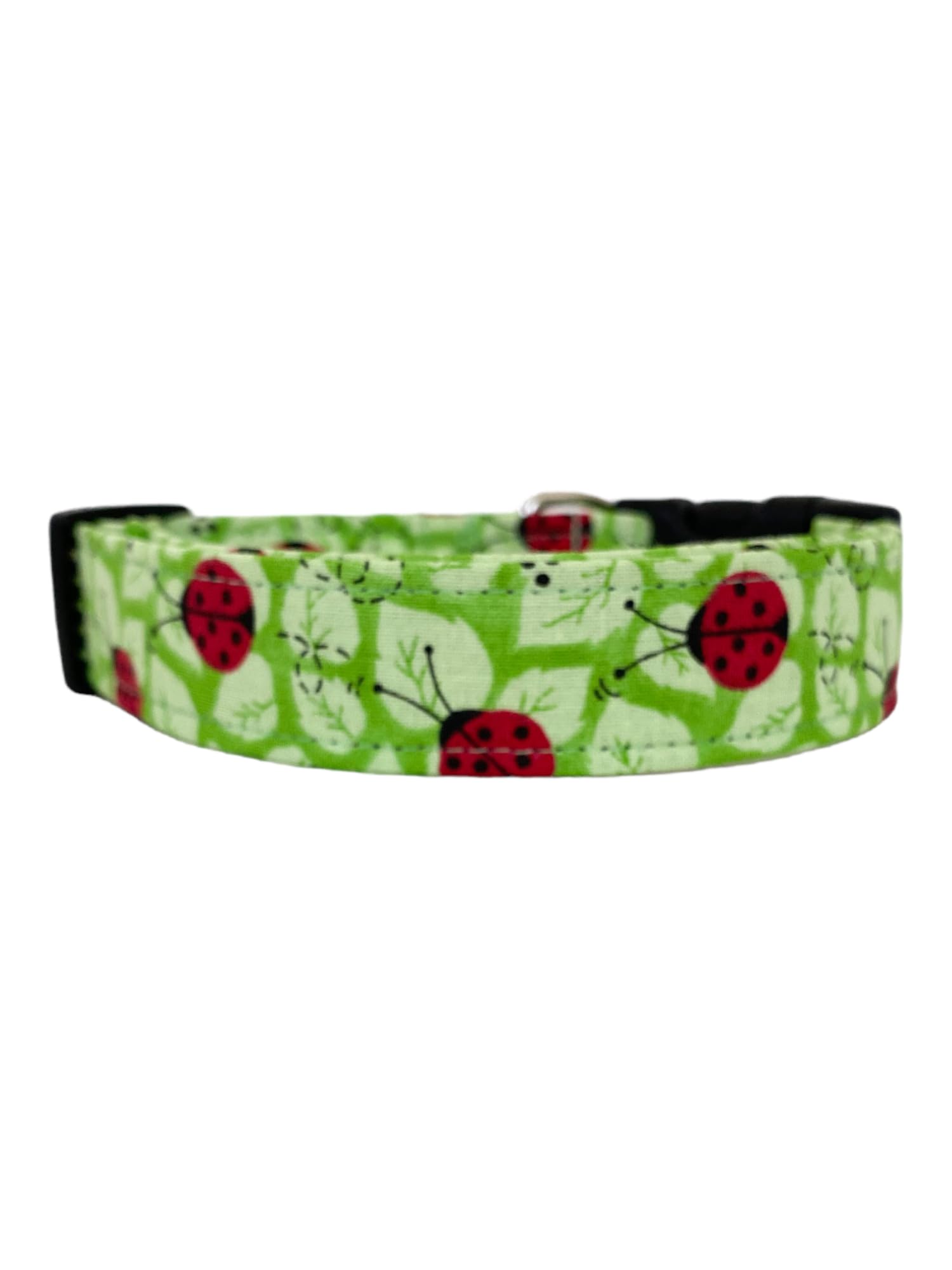 Ladybug Print Dog Collar - Adjustable Large Pet Collar for Small to Medium Dogs - Perfect for Daily Walks, Training & Outdoor Adventures