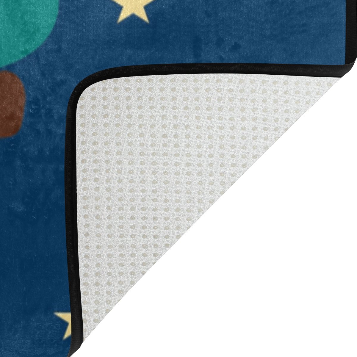 ALAZA Cartoon Owl Moon Star Night Sky Area Rug - Soft Non-Slip 5'3