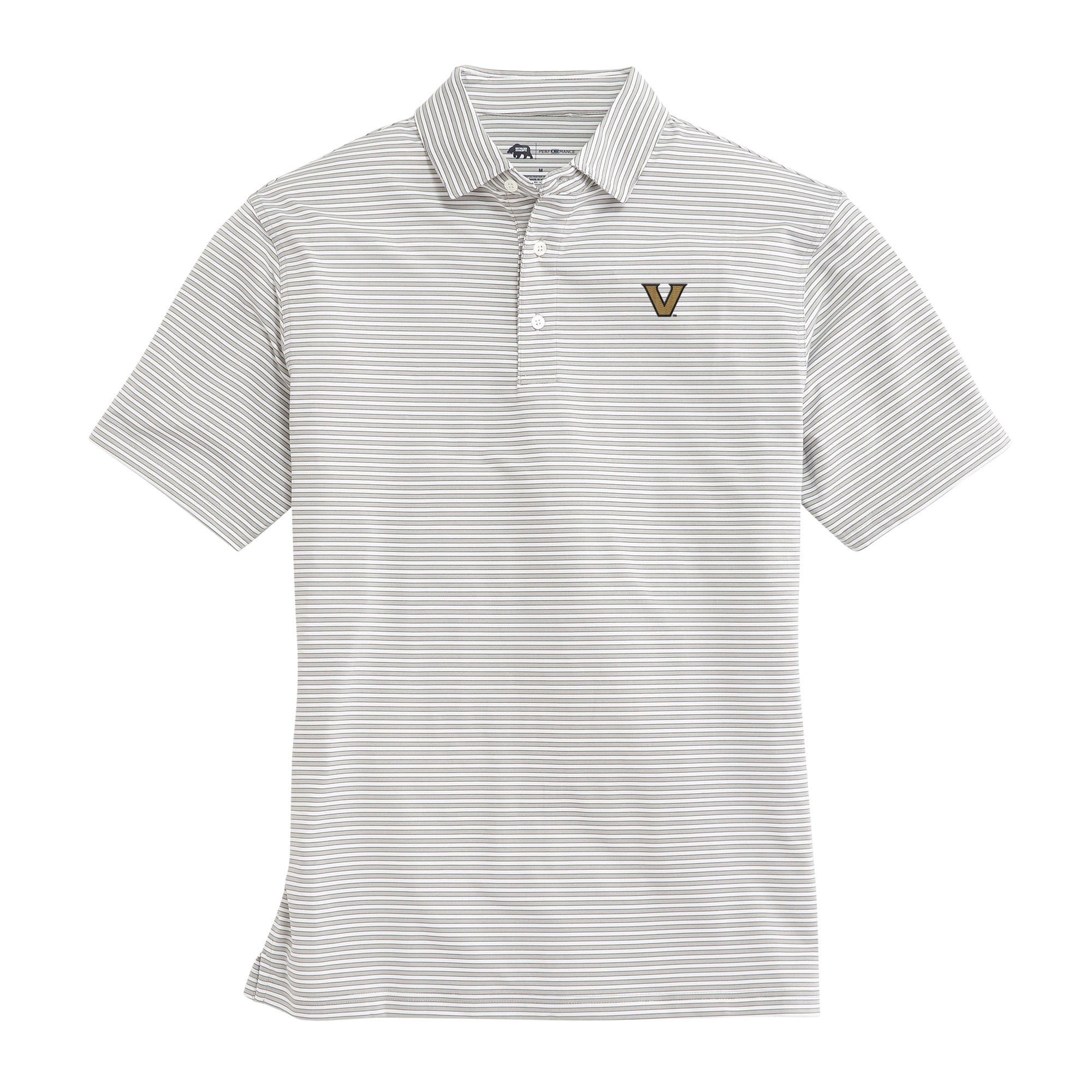 Mulligan Stripe Vanderbilt Performance Polo Shirt for Men - Breathable Moisture-Wicking Golf & Casual Wear