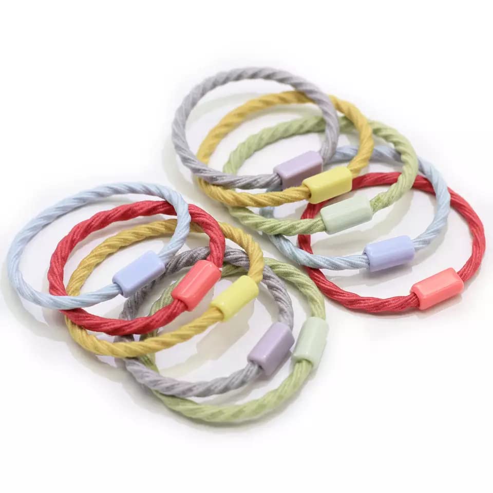 Mluffy No Slip Thin Hair Ties - Soft & Stretchy Small Ponytail Holders for Women, 60 Pack Multicolor Hair Bands - Perfect for Gym, Work, Travel and Everyday Use