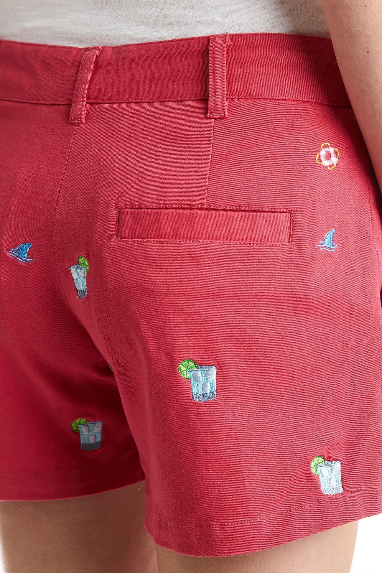 Hurricane Red Sailing Shorts - Stretch Twill Fabric with Fin & Tonic Design | Perfect for Boating, Yachting & Summer Outdoor Activities