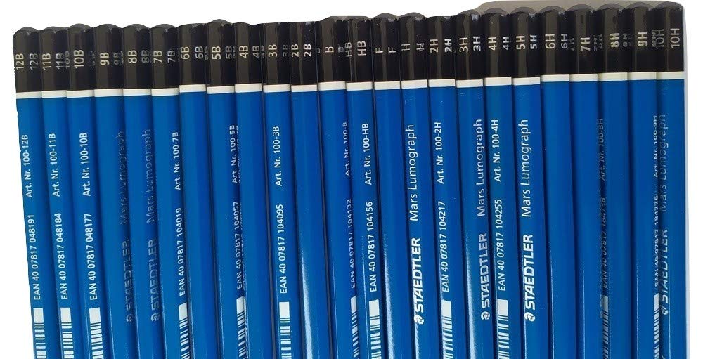 Staedtler Mars Lumograph Wooden Pencils - 24-Pack with 6