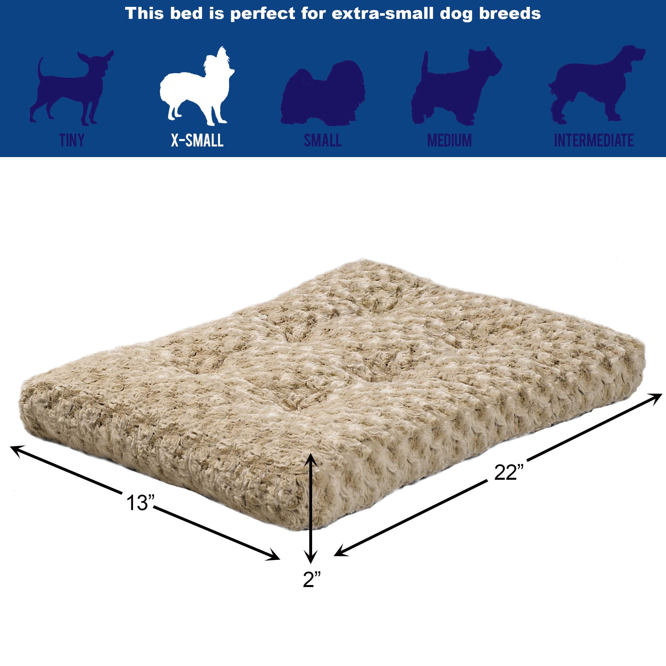 Midwest Homes for Pets Deluxe Orthopedic Dog Bed - Super Soft Plush Pet Bed for Dogs & Cats, Fits Crates & Kennels, Machine Washable, 1-Year Warranty - Perfect for Living Room, Bedroom & Travel Use