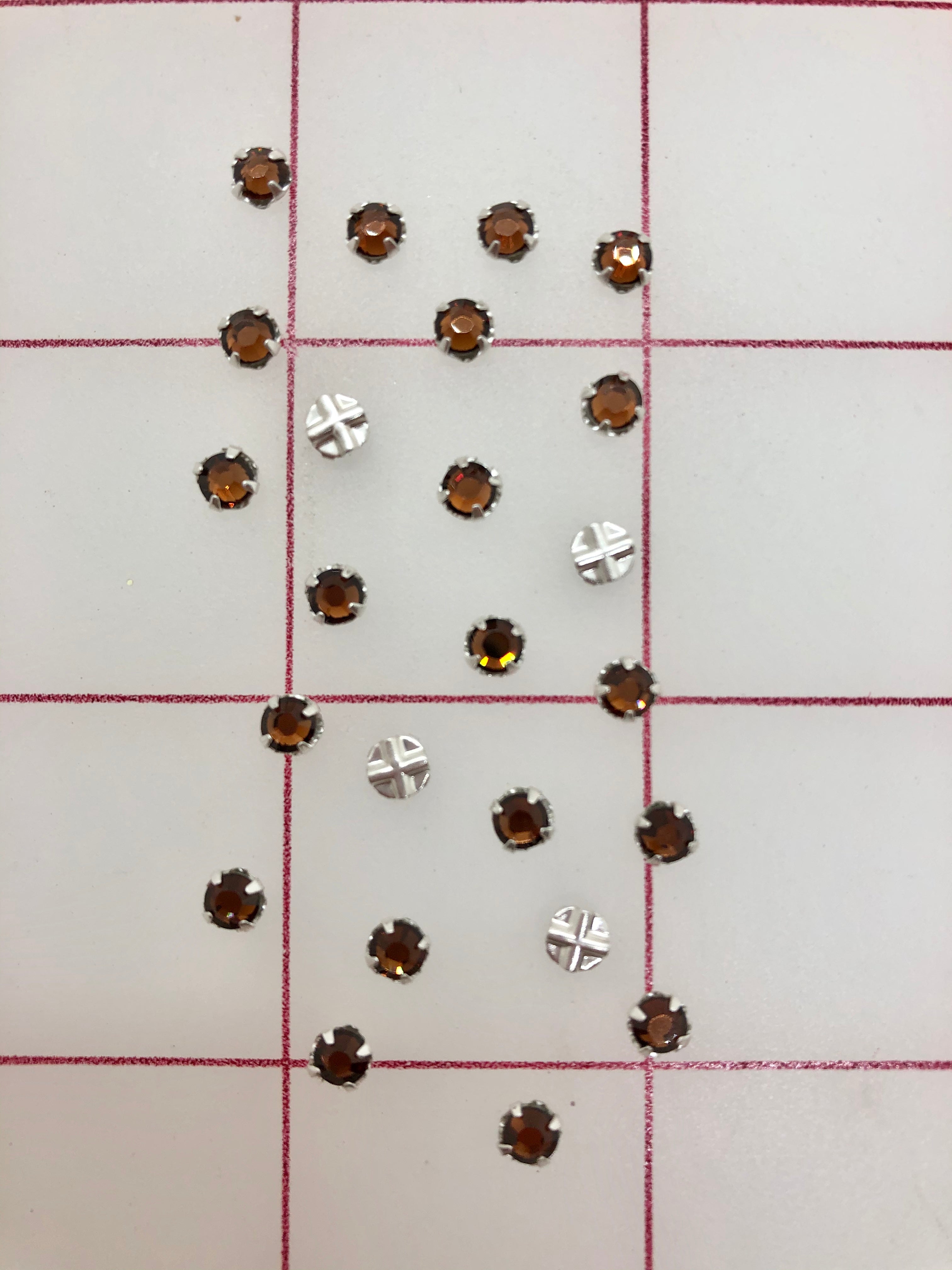 16SS Swarovski Rose Montees Smoked Topaz Rhinestones - Premium Crystal Embellishments for DIY Crafts, Jewelry Making, and Fashion Accessories
