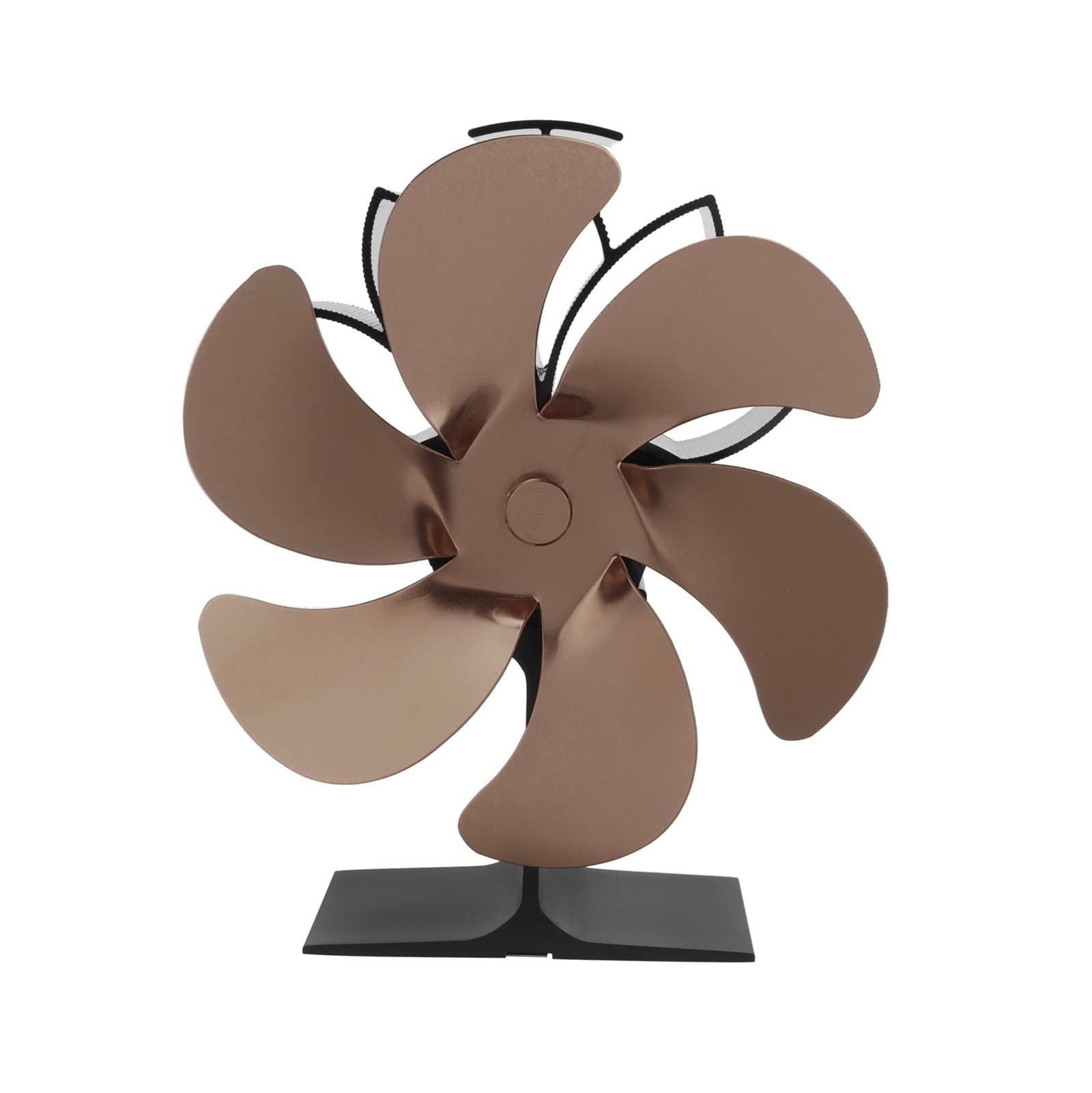 6 Blade Black Heat Powered Fireplace Fan - Eco Friendly & Quiet Stove Fan for Wood Burner, Efficient Heat Distribution - Perfect for Home, Cabin & Fireplace Accessories (Bronze)