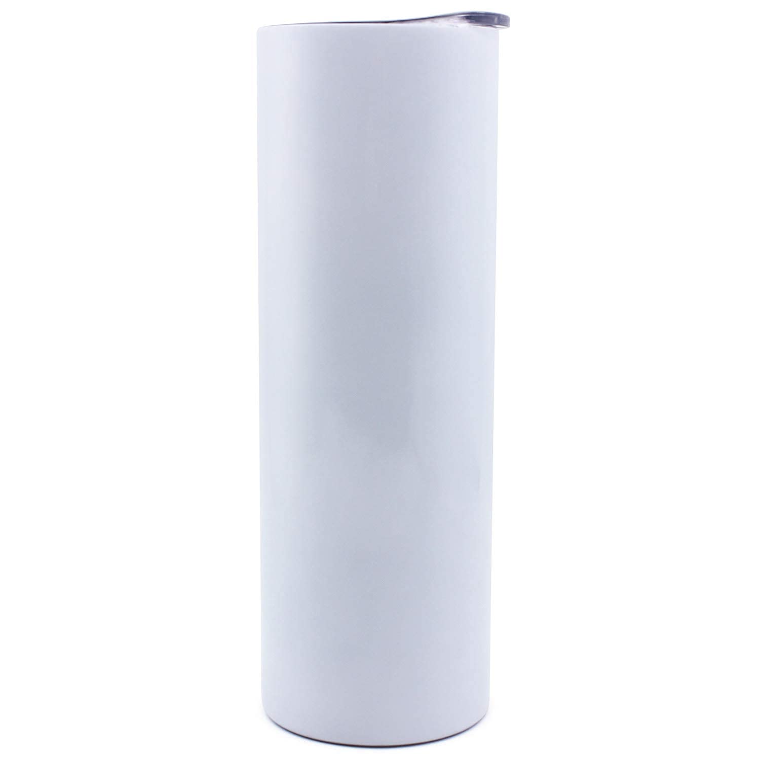 QOMOLANGMA 25-Pack Sublimation Ready White Skinny Tumbler - 30oz Stainless Steel Vacuum Insulated Water Bottle with Double Wall & Leak-Proof Lid + Straw - Perfect for Heat Transfer Printing, Travel, Gym & Outdoor Activities