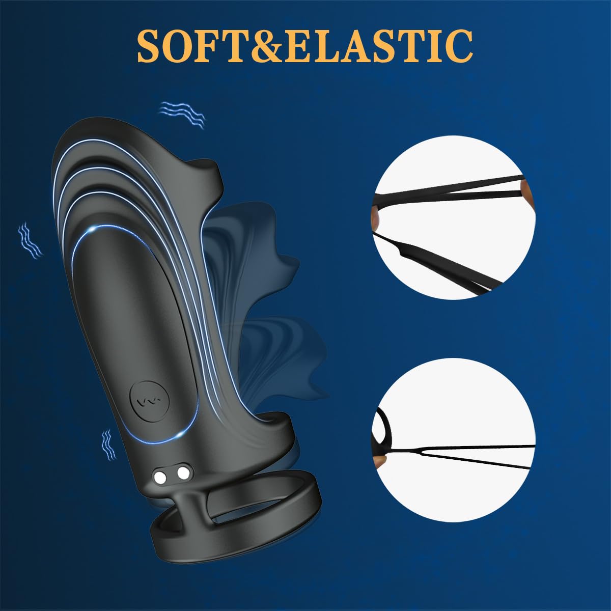 **Vibrating Cock Ring for Men - Stretchy Silicone Penis Ring with 9 Vibration Modes & APP Control - G-Spot Stimulator for Couples - Perfect for Foreplay & Enhanced Intimacy (Black)**