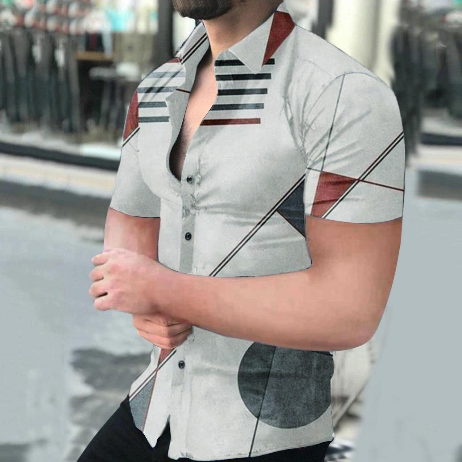 Men's Summer Short Sleeve Button Up Dress Shirts - Floral Beach Shirt for Casual Wear, Office & Vacation
