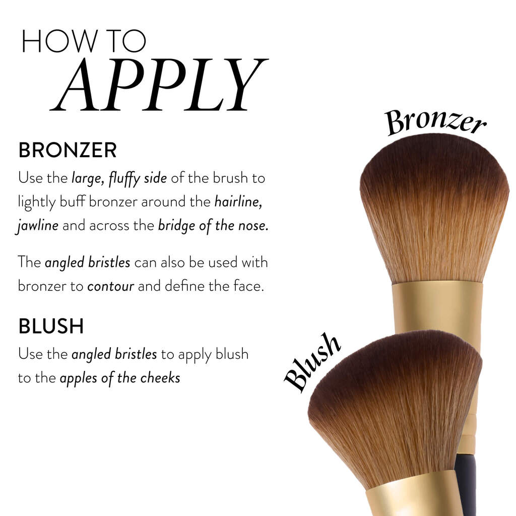 Dual Ended Blush & Bronzer Brush - Professional Makeup Brush for Contouring & Highlighting - Perfect for Everyday Makeup & Travel