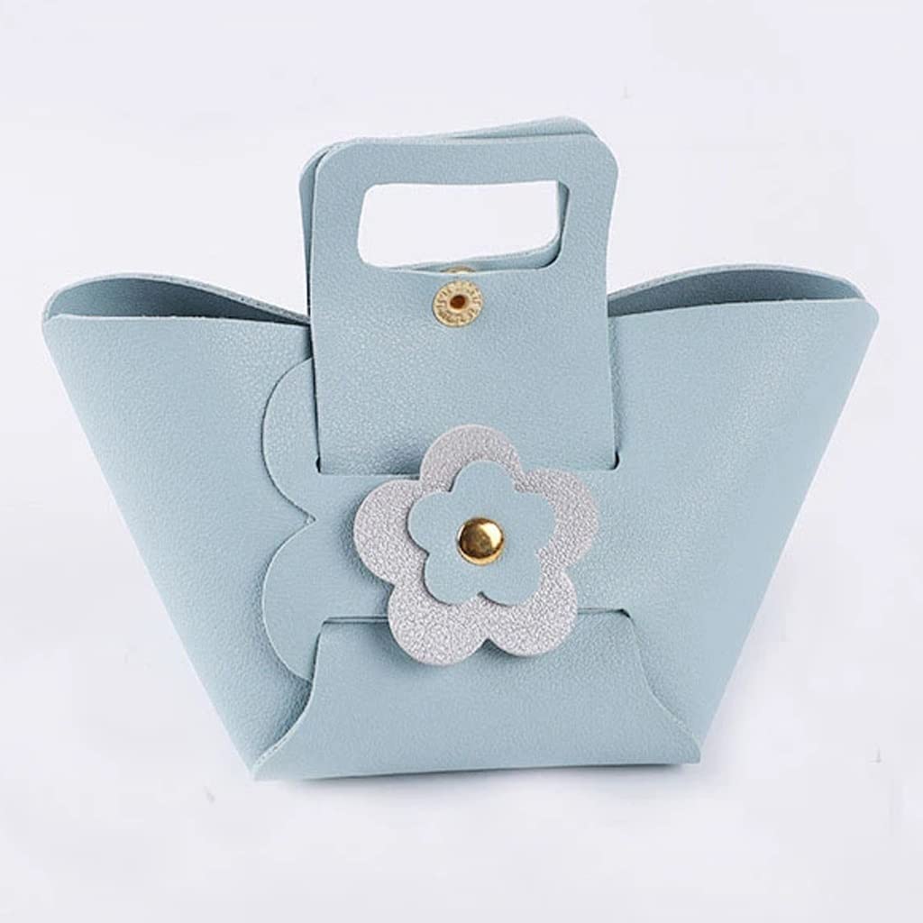 Premium Leather Gift Bags with Handles - Elegant Candy Boxes & Party Favor Packaging for Baby Showers, Weddings, Birthdays (Blue, One Size) - Perfect for Thank You Gifts, Bridal Favors & Special Occasions