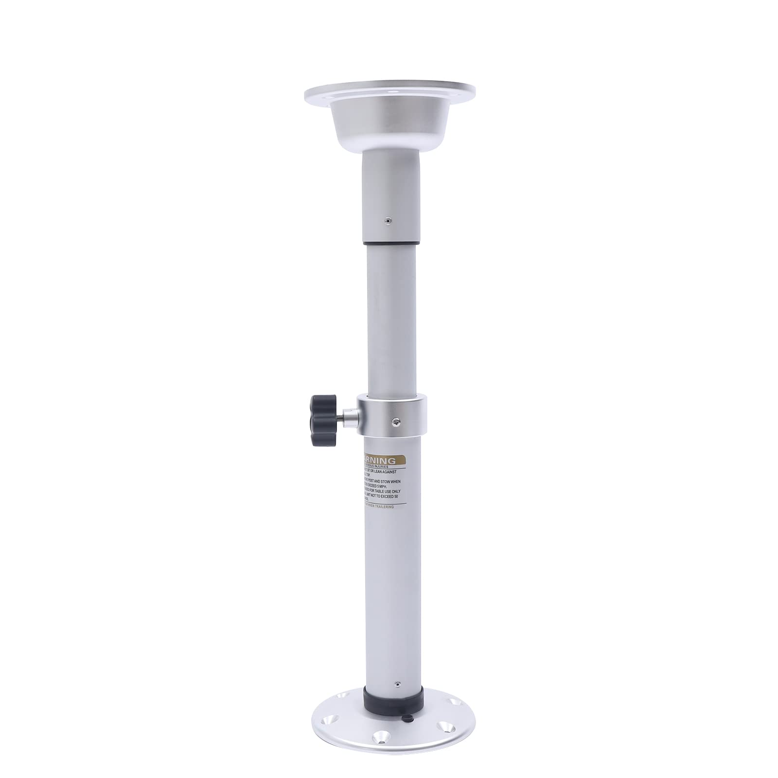 Adjustable Aluminum Alloy Table Pedestal Stand - Detachable RV Boat Table Base Kit with Silver Finish | Perfect for Motorhome, Yacht, Workroom & Outdoor Camping Furniture Setup