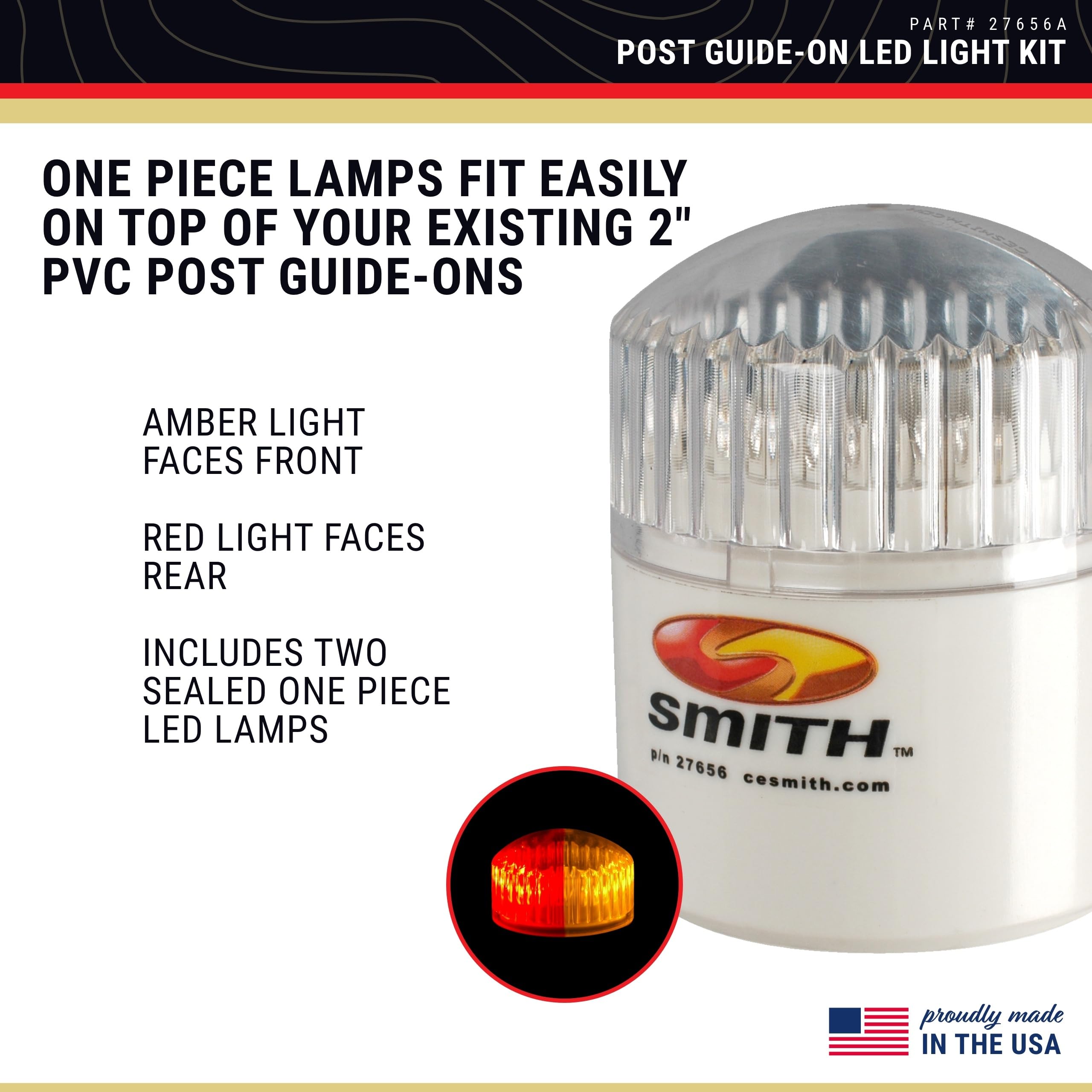 CE Smith 27656A LED Light Kit for Boat Trailers - Durable Guide-On Post Lights for Safe Night Towing