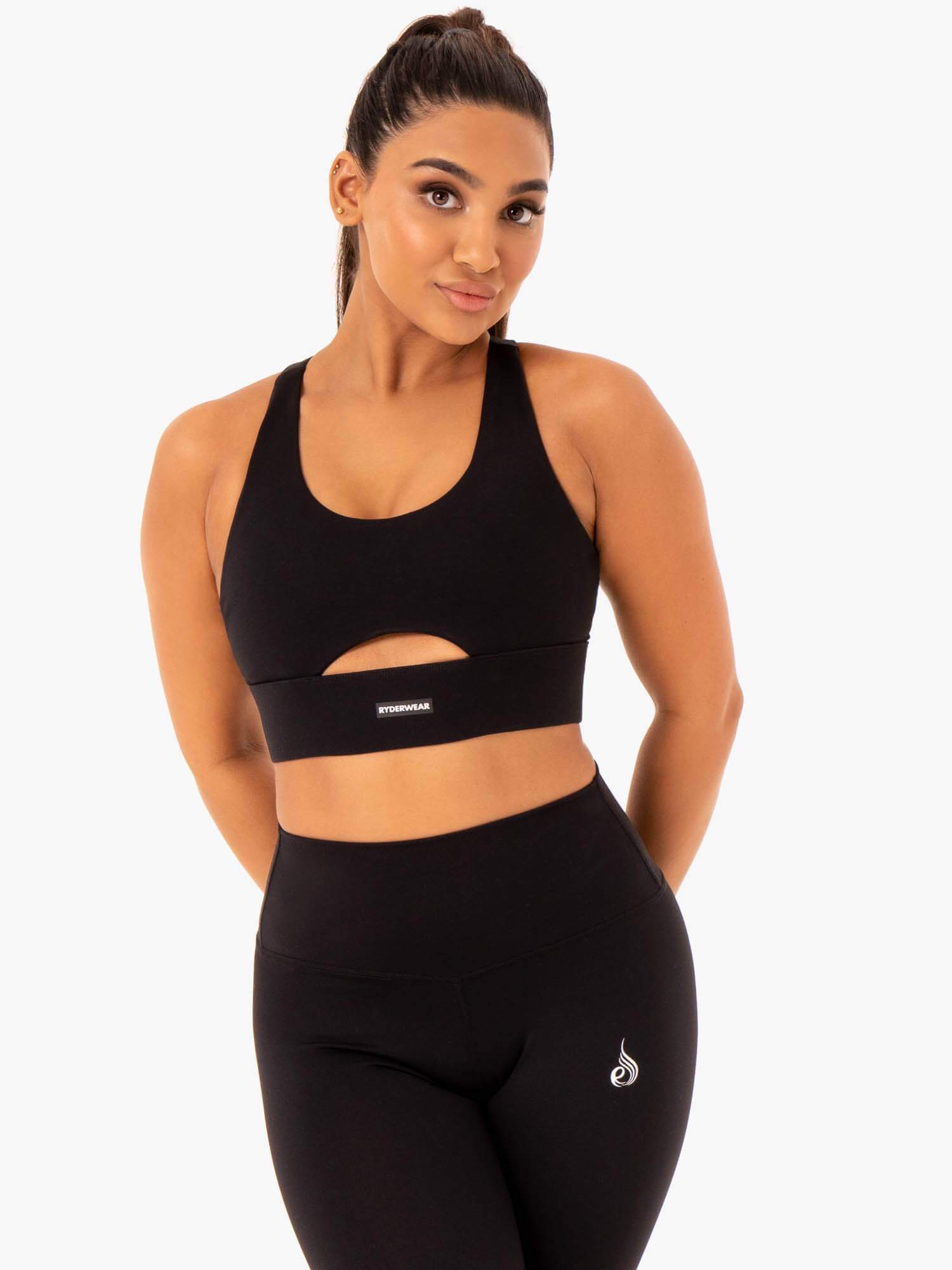 High Support Racerback Sports Bra for Women - Breathable & Moisture-Wicking Workout Top - Black - Perfect for Yoga, Running & Gym Training