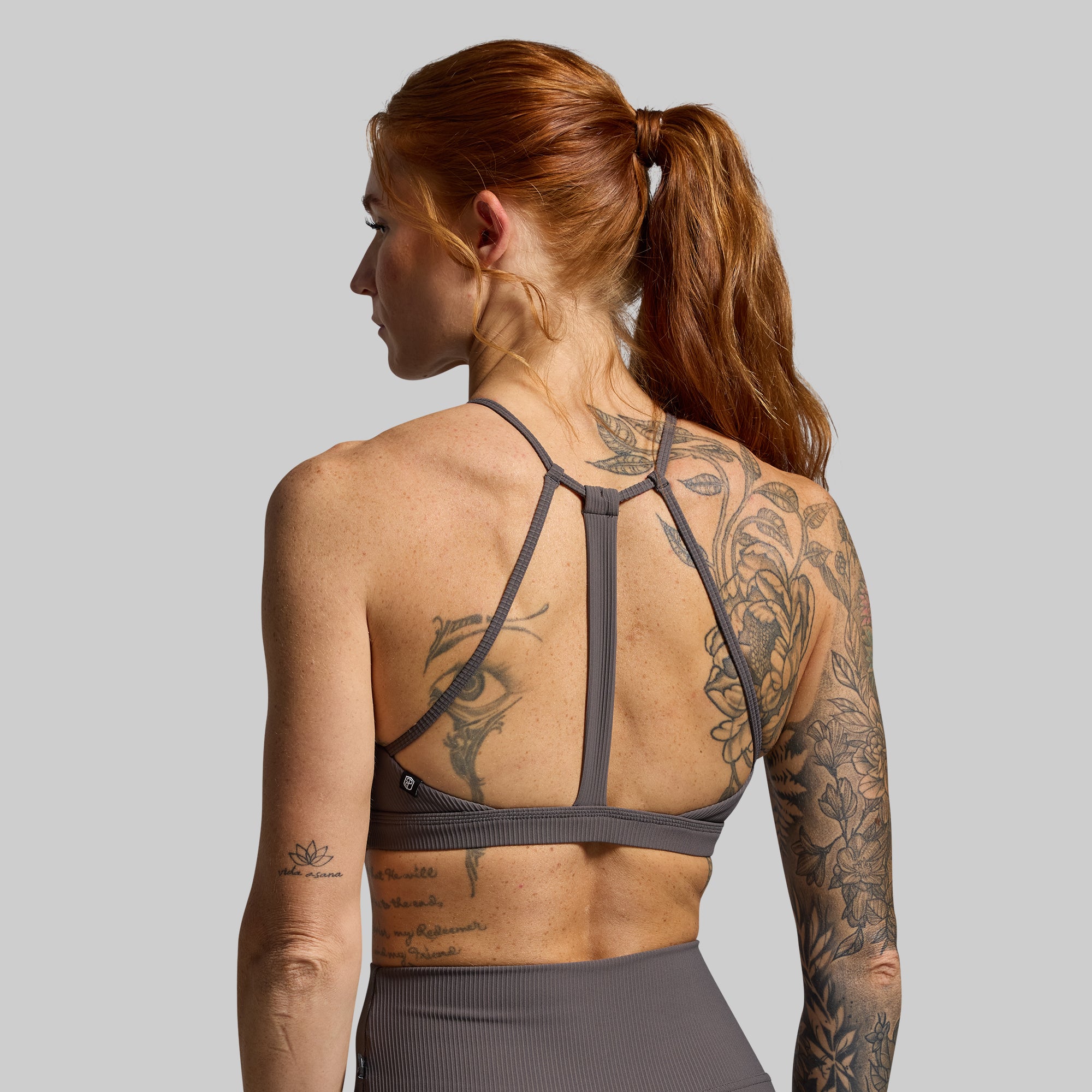 All or Nothing Capri Set (Dark Grey) - Women's Workout Leggings & Sports Bra - Gym, Yoga, Running & Fitness Outfit