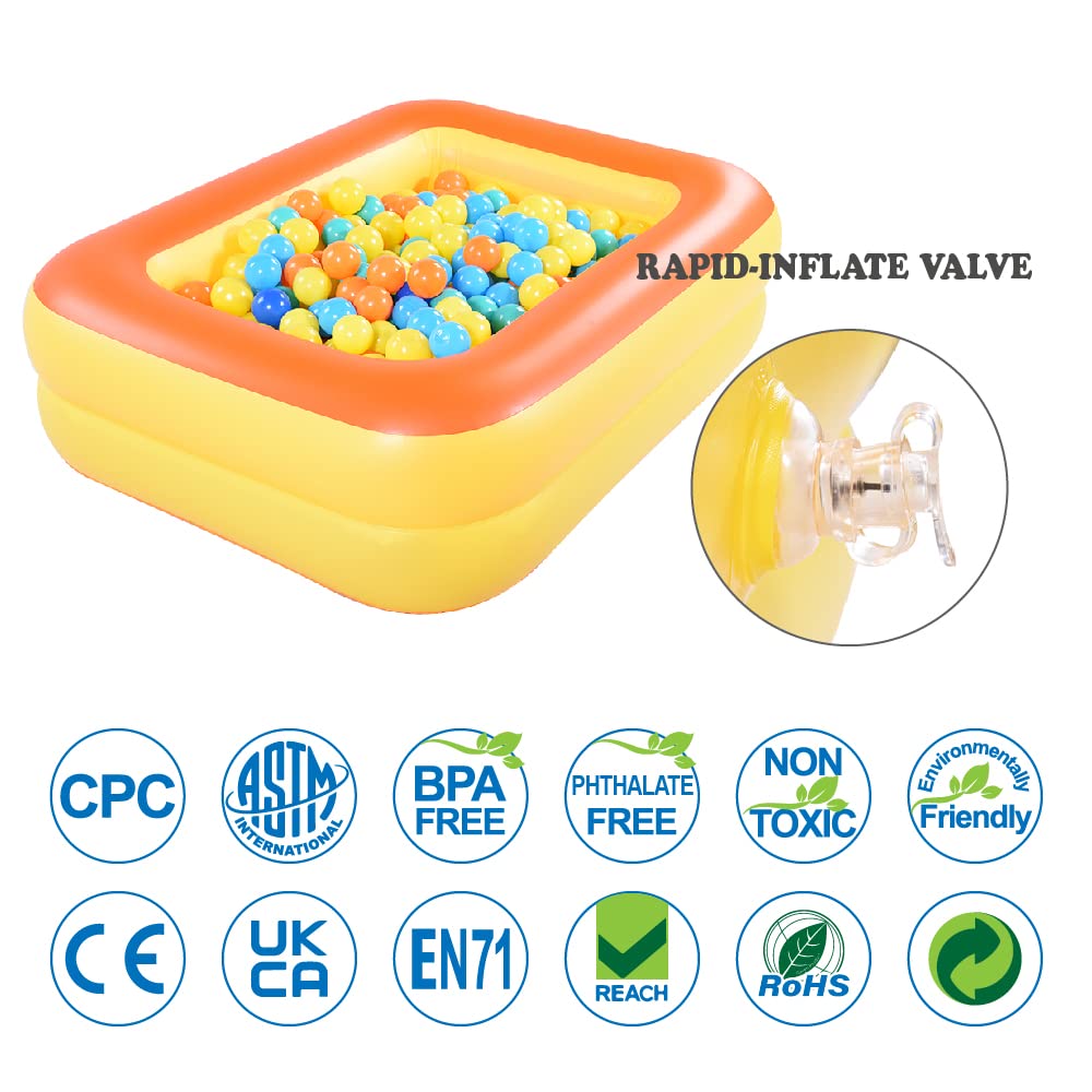 HIWENA Inflatable Kiddie Pool for Kids - 45