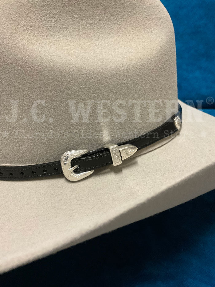 Fashionwest HB62B Black Heart Conchos Leather Hatband for Cowboy Hats - Western Style Accessory for Rodeo, Country Music & Outdoor Events